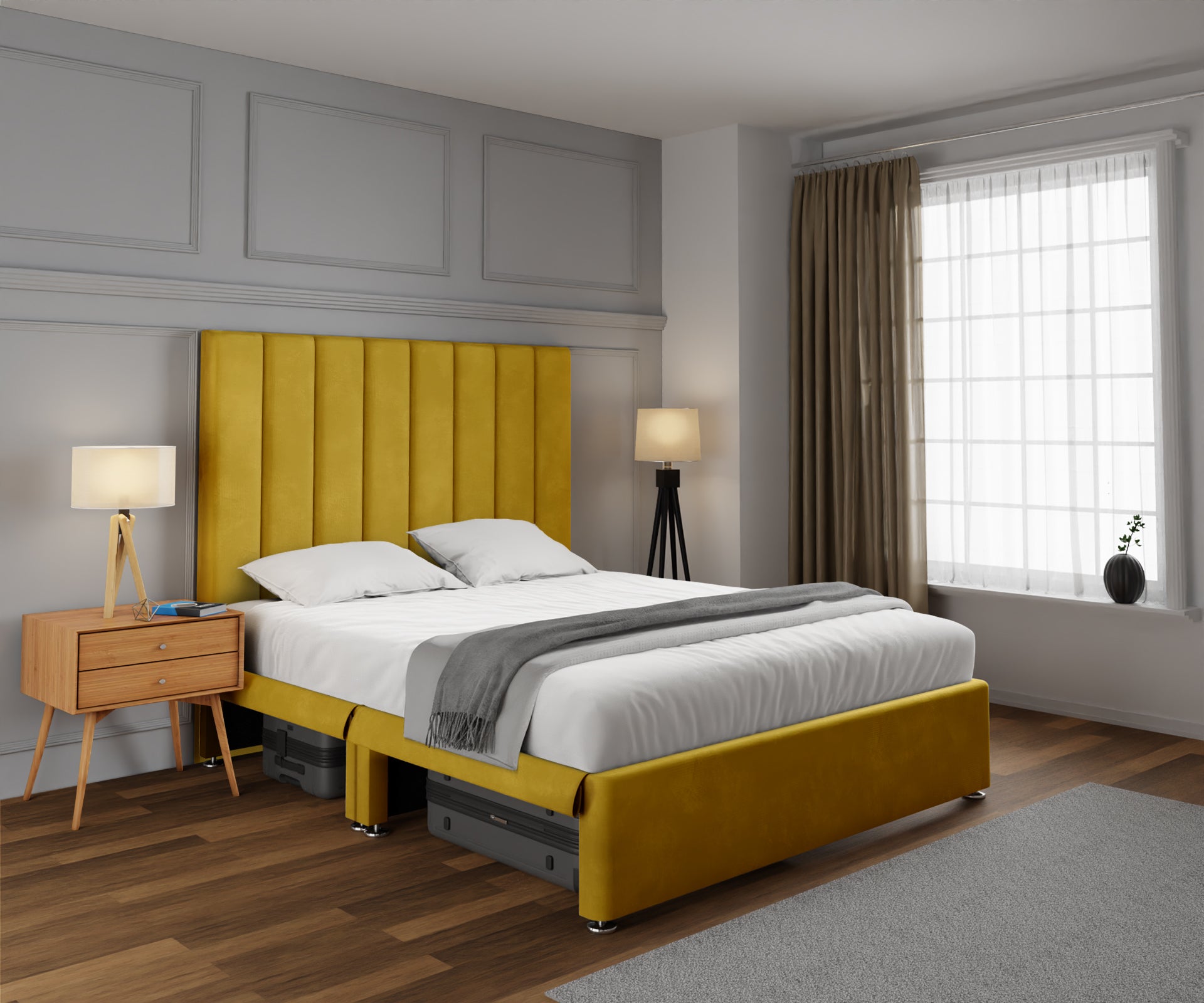 Amelia Petite Line Open Storage Divan Bed Set