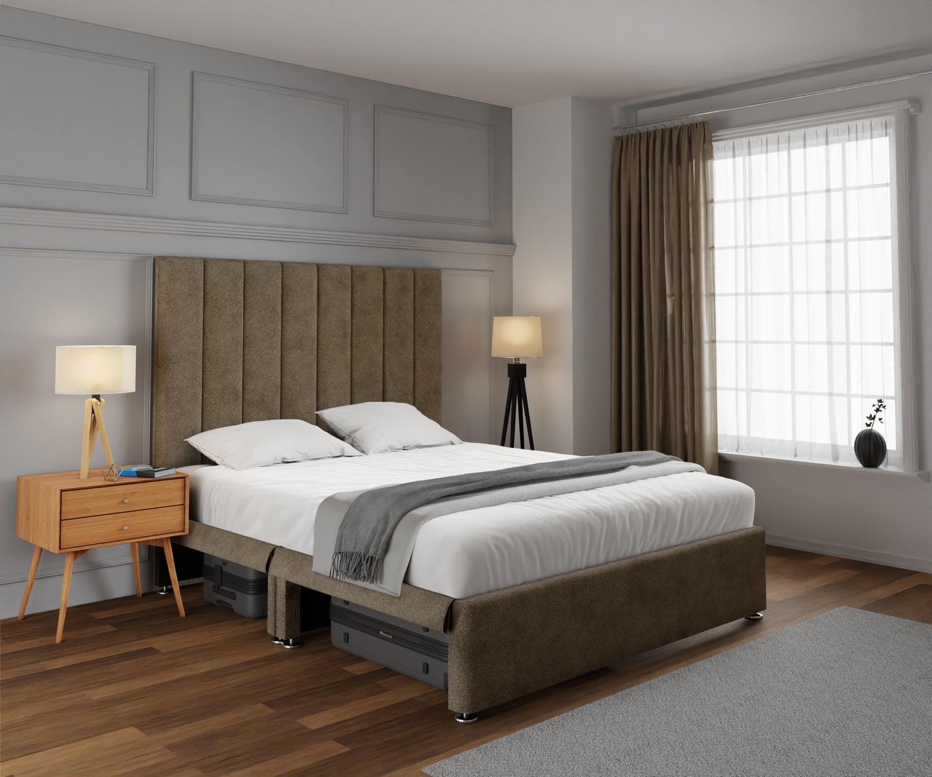 Amelia Petite Line Open Storage Divan Bed Set