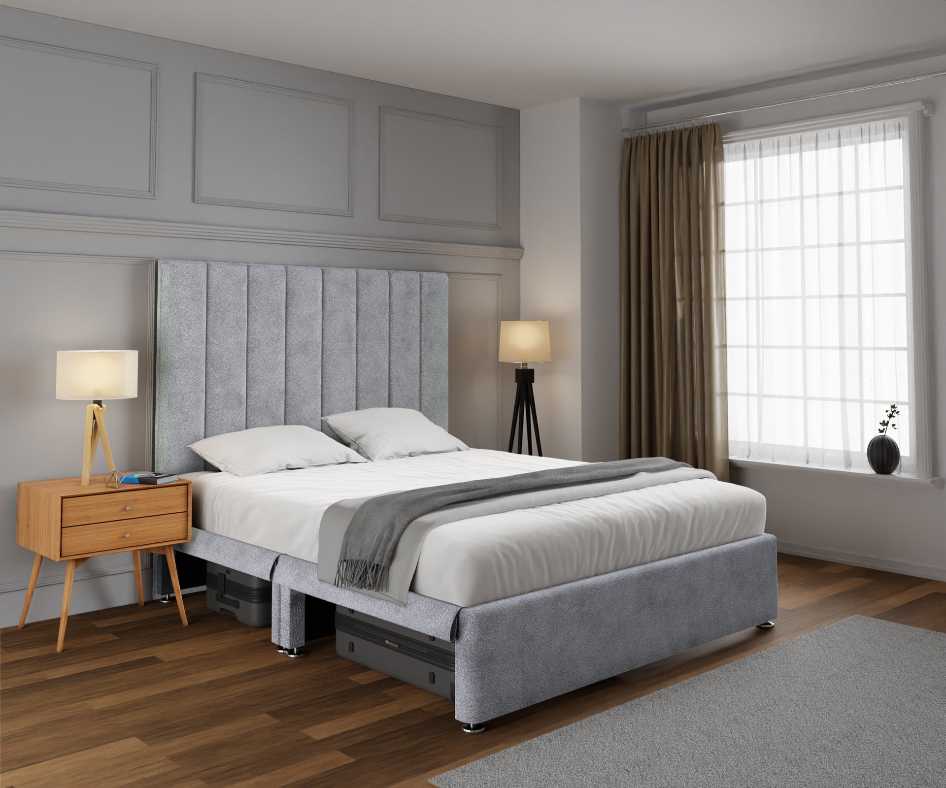 Amelia Petite Line Open Storage Divan Bed Set