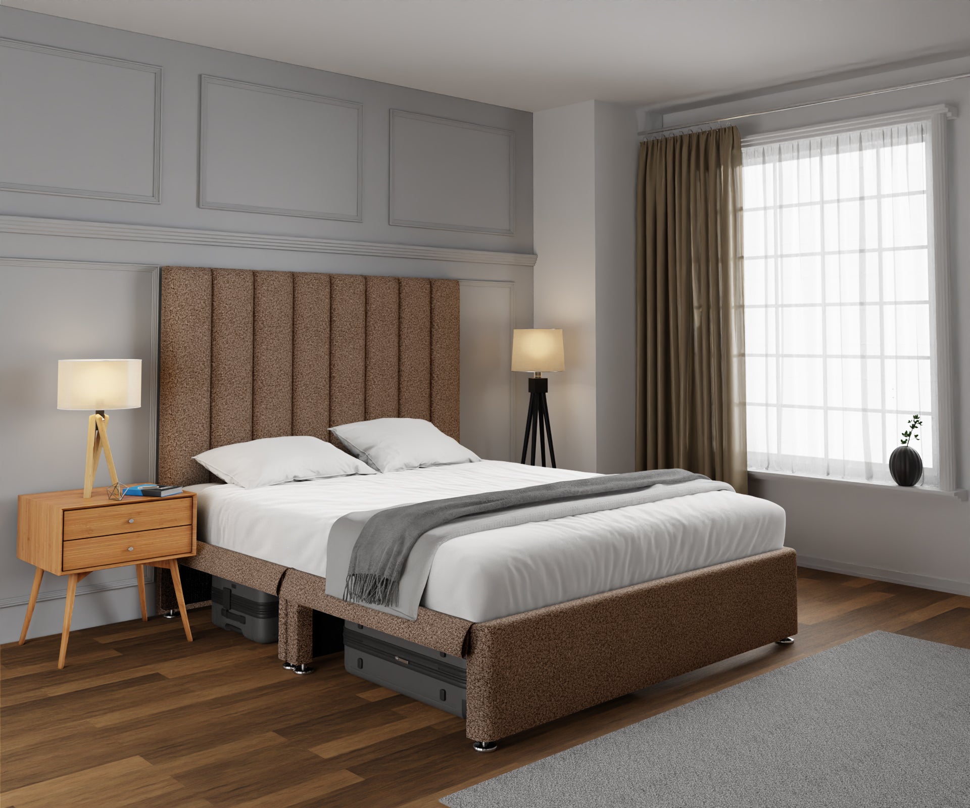 Amelia Petite Line Open Storage Divan Bed Set