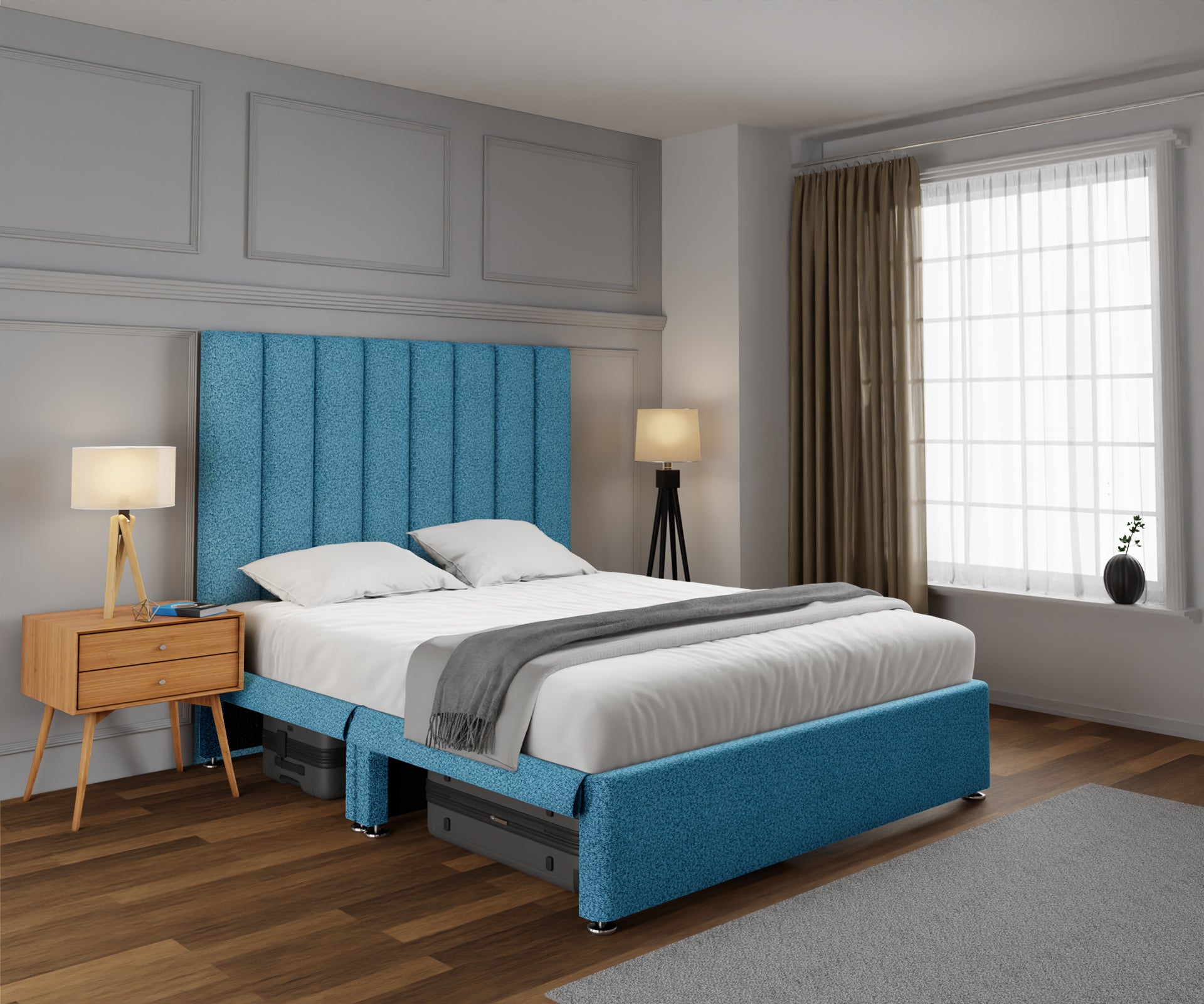 Amelia Petite Line Open Storage Divan Bed Set