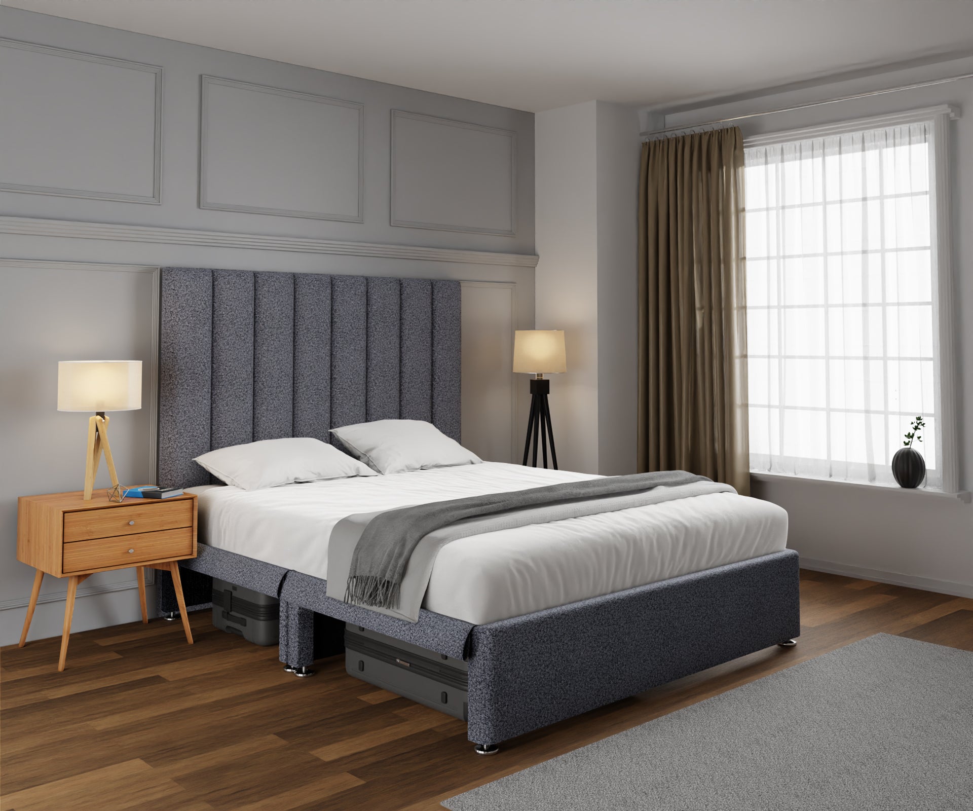 Amelia Petite Line Open Storage Divan Bed Set