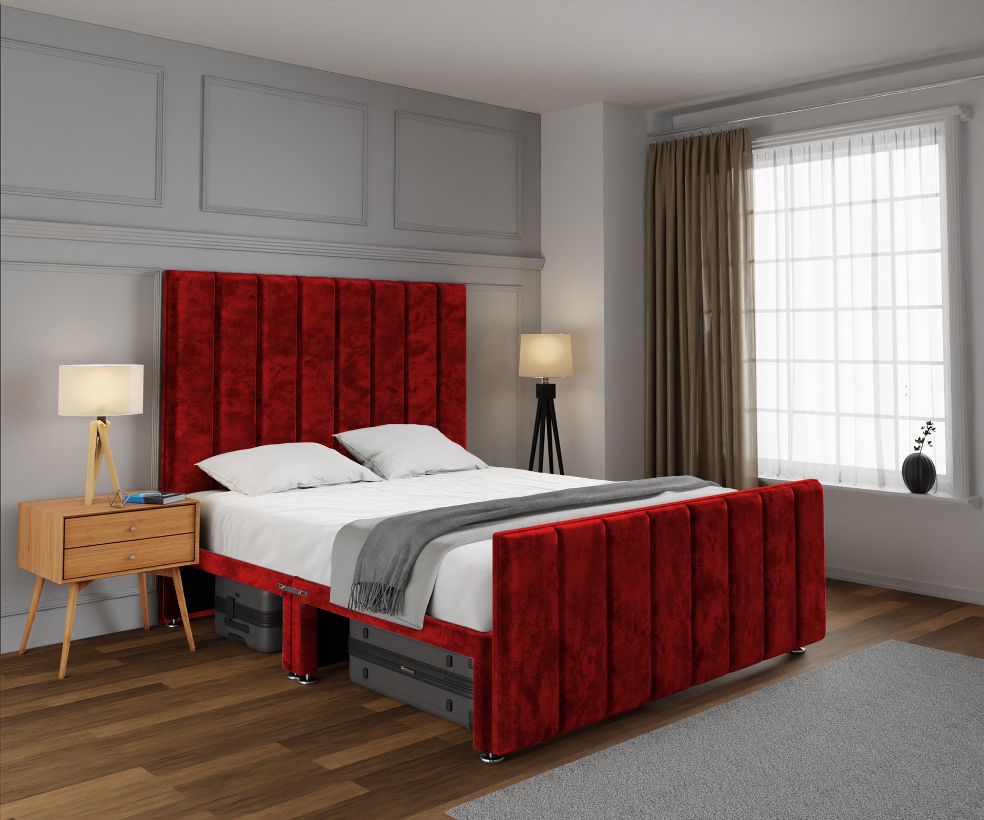 Amelia Petite Line Open Storage Bed Set With Footboard
