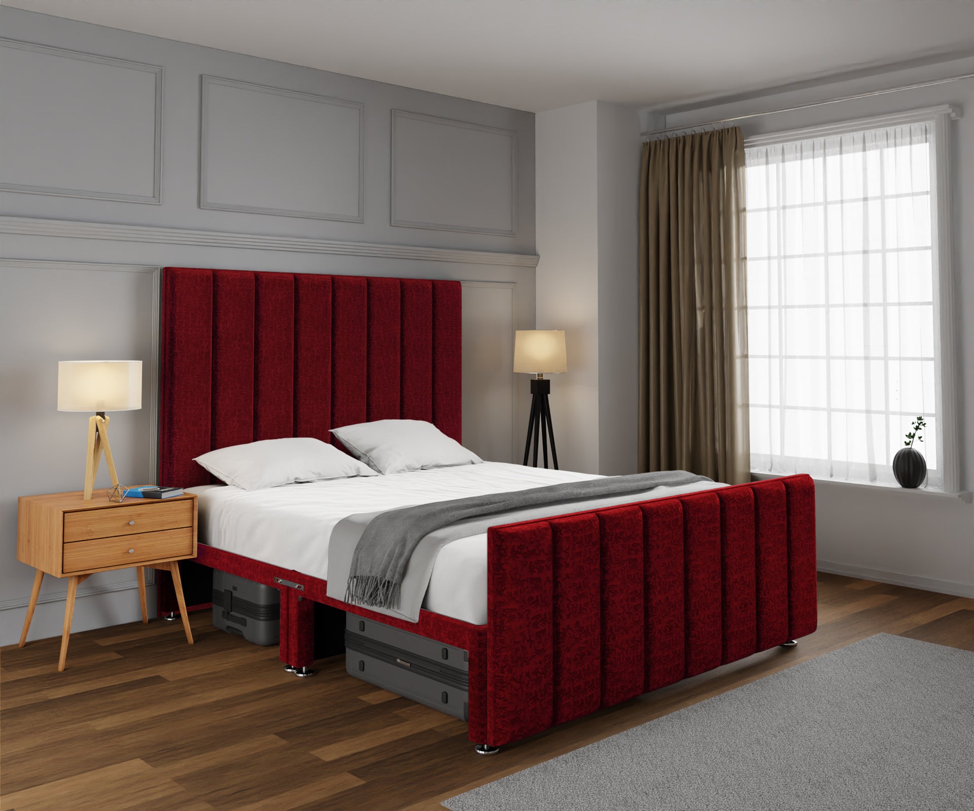 Amelia Petite Line Open Storage Bed Set With Footboard