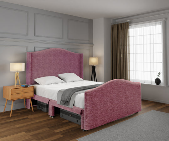 Arabella Winged Open Storage Bed Set With Footboard