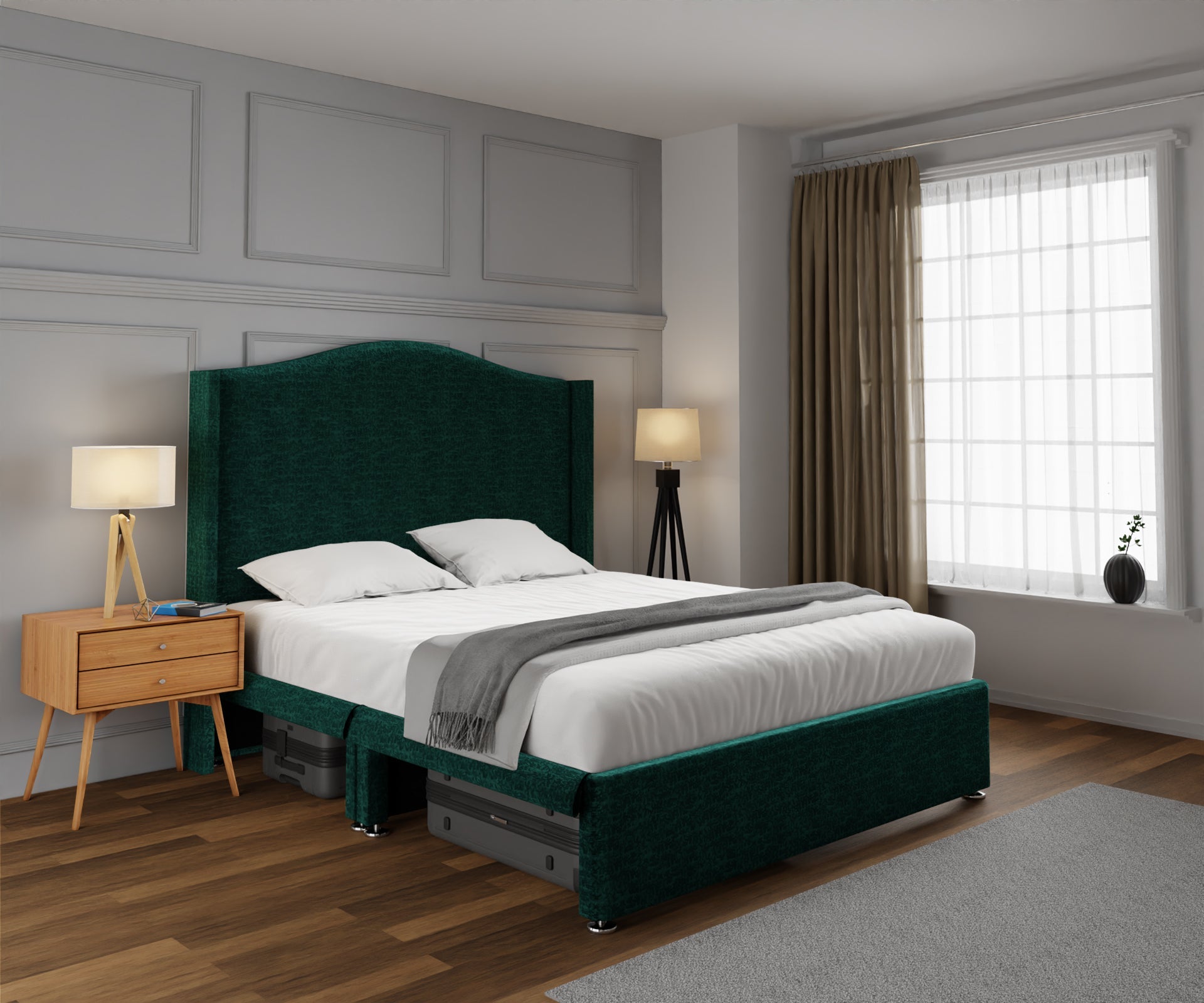 Arabella Winged Open Storage Divan Bed Set