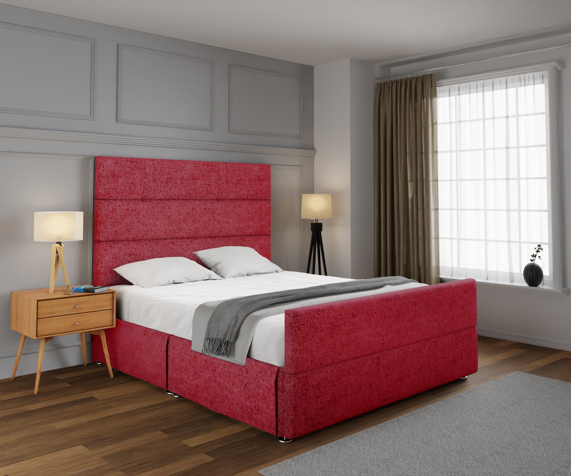 Ava Open Storage Divan Bed Set With Footboard