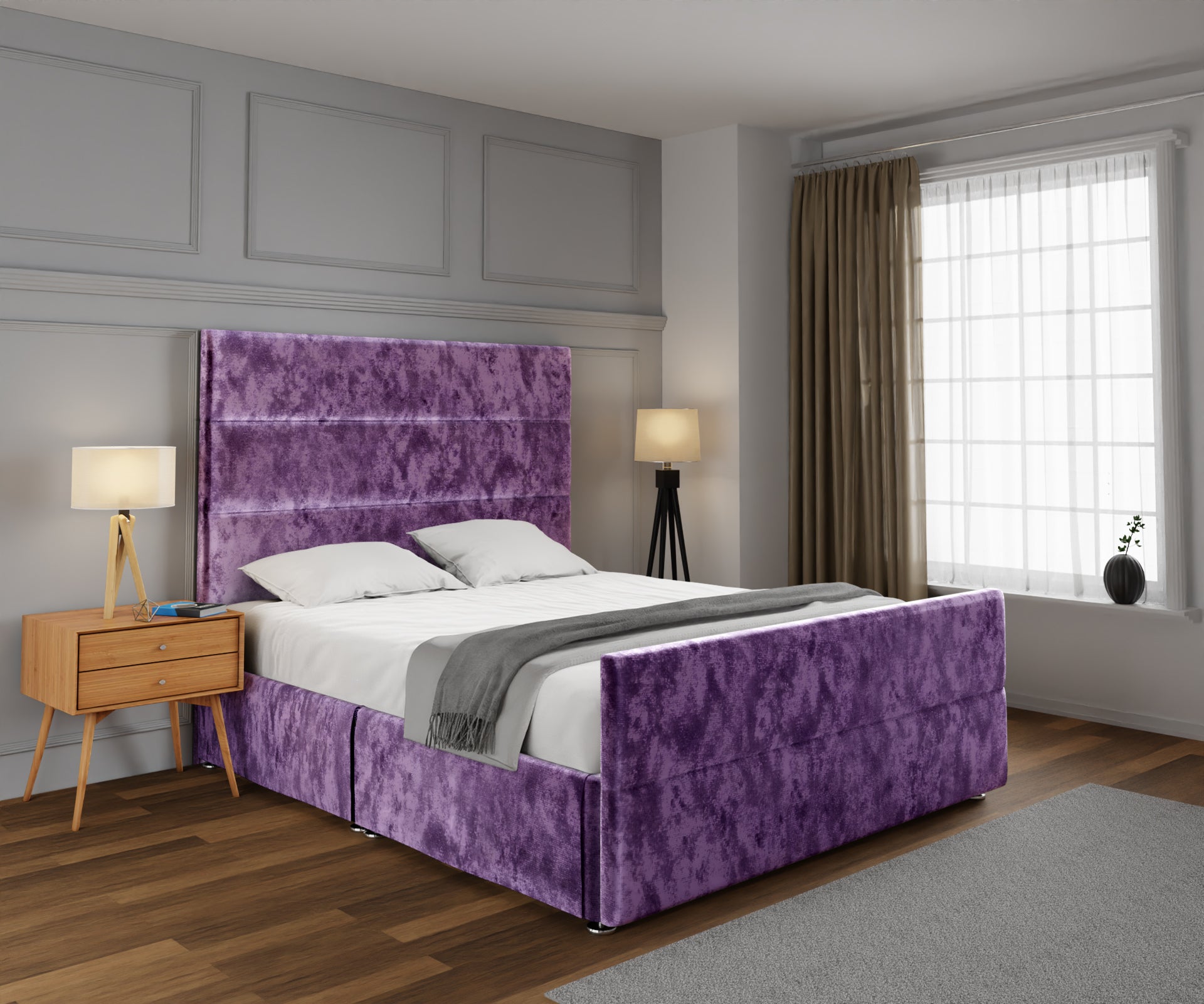 Ava Open Storage Divan Bed Set With Footboard