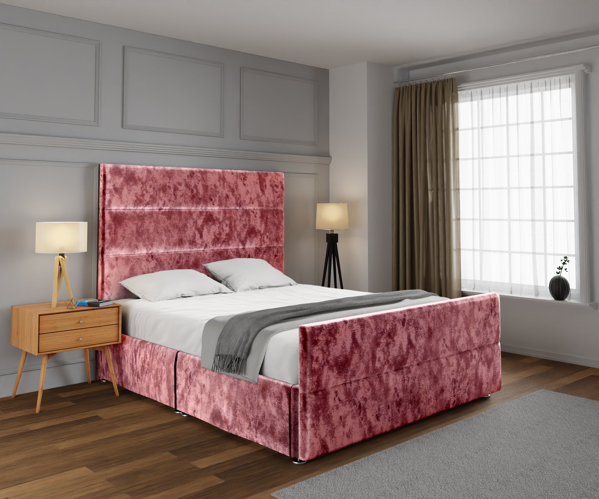 Ava Open Storage Divan Bed Set With Footboard