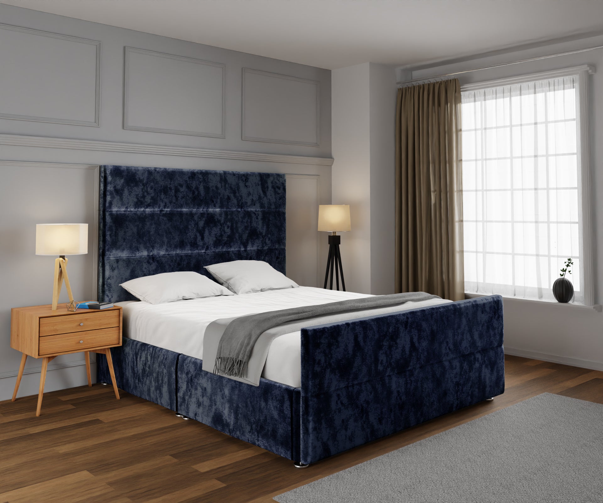 Ava Open Storage Divan Bed Set With Footboard