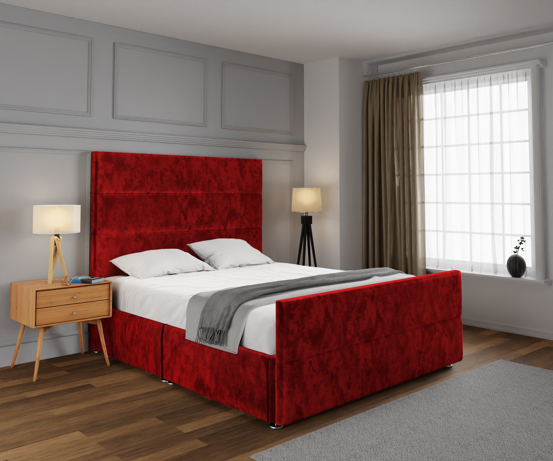 Ava Open Storage Divan Bed Set With Footboard