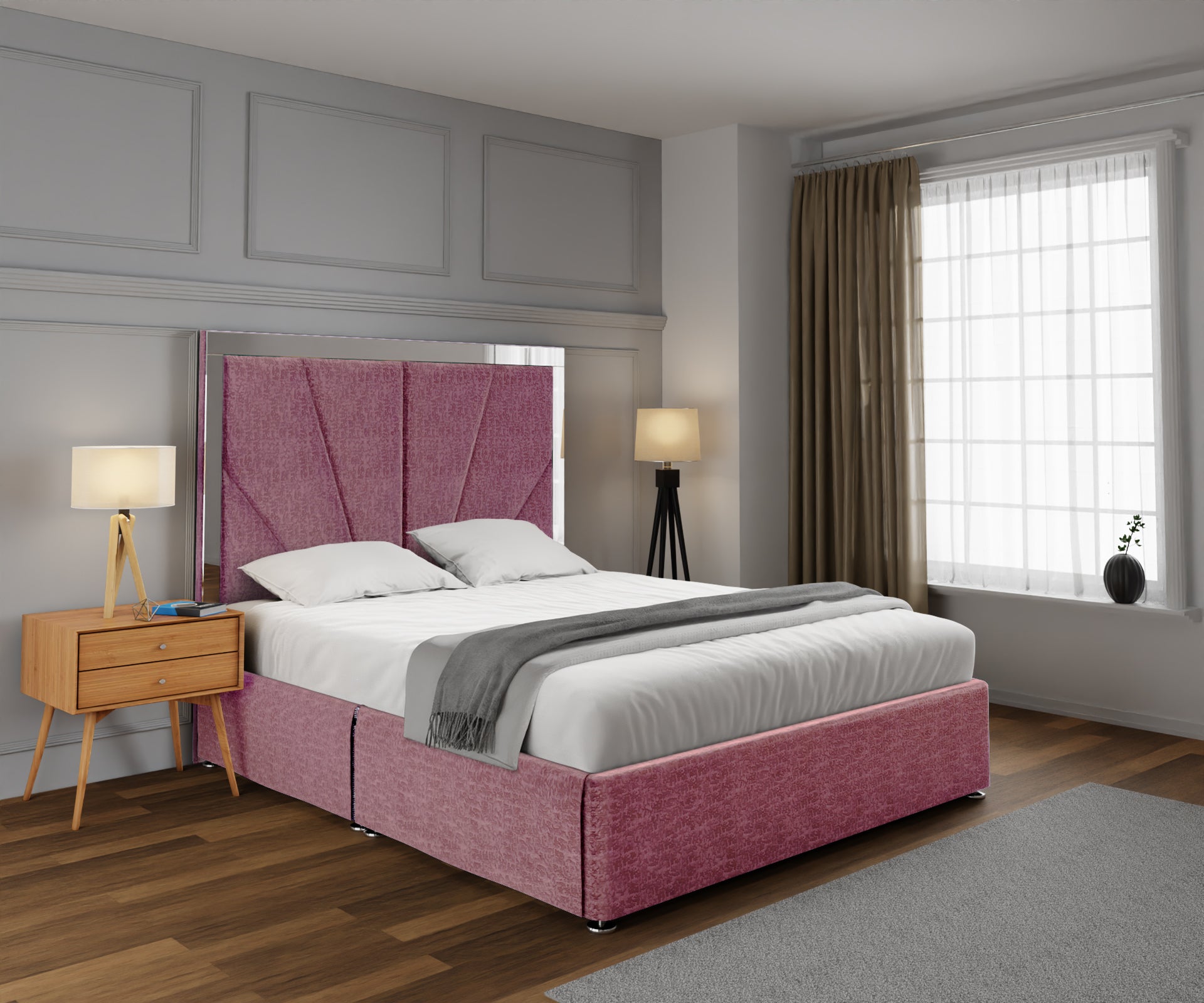 Chelsea Horizon Mirrored Open Storage Divan Bed Set