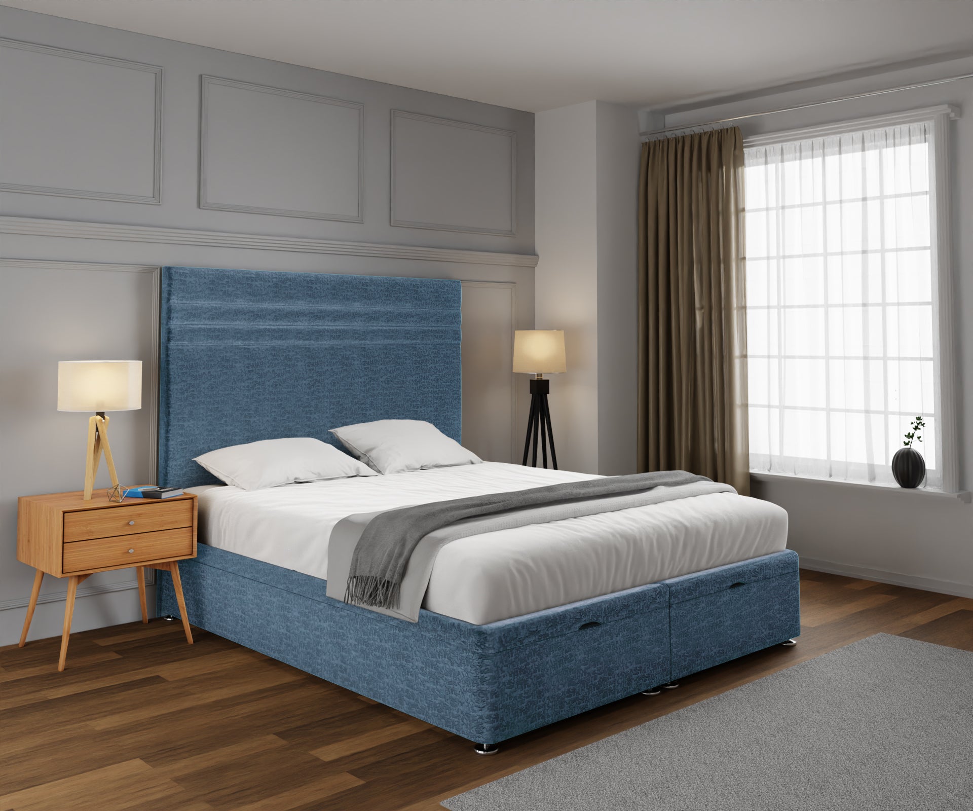 Diane Line Ottoman Storage Divan Bed Set