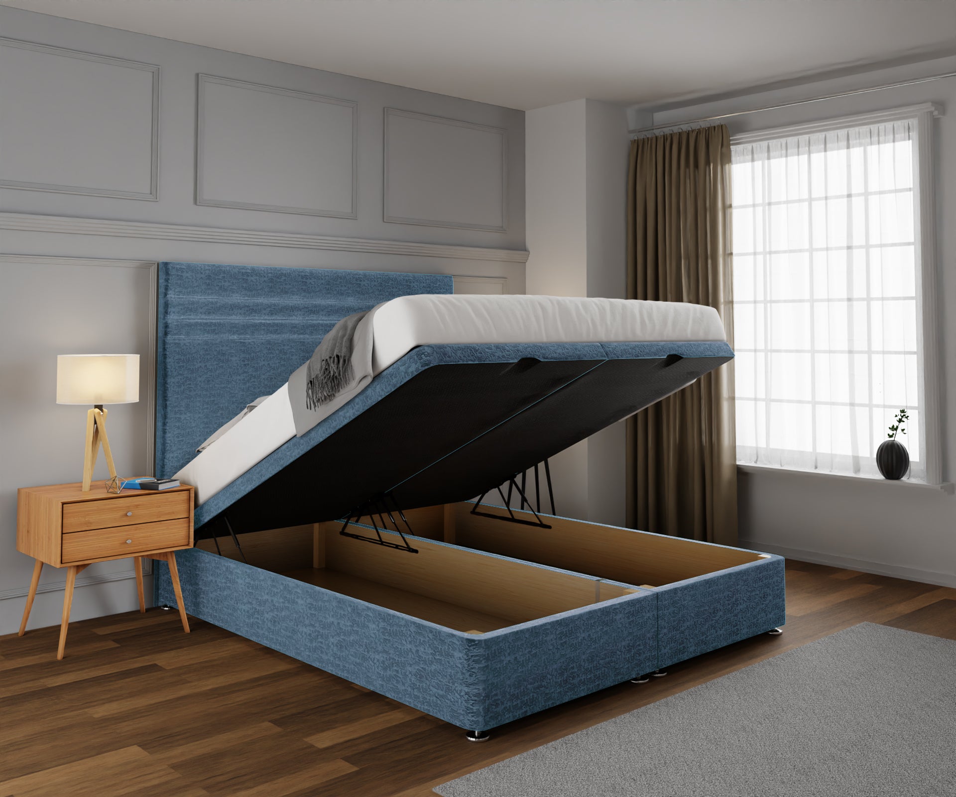 Diane Line Ottoman Storage Divan Bed Set
