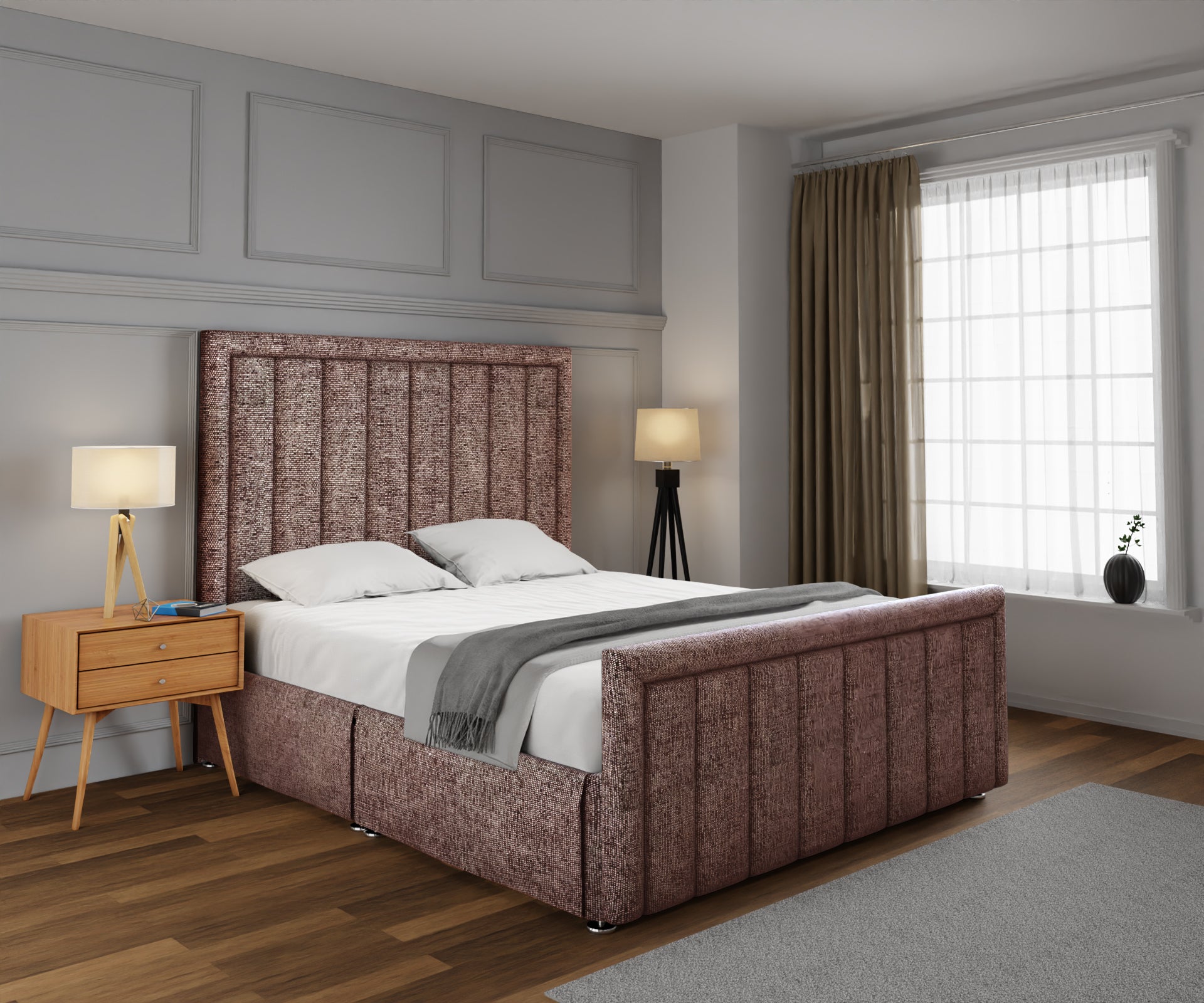 Ella Open Storage Divan Bed Set With Footboard