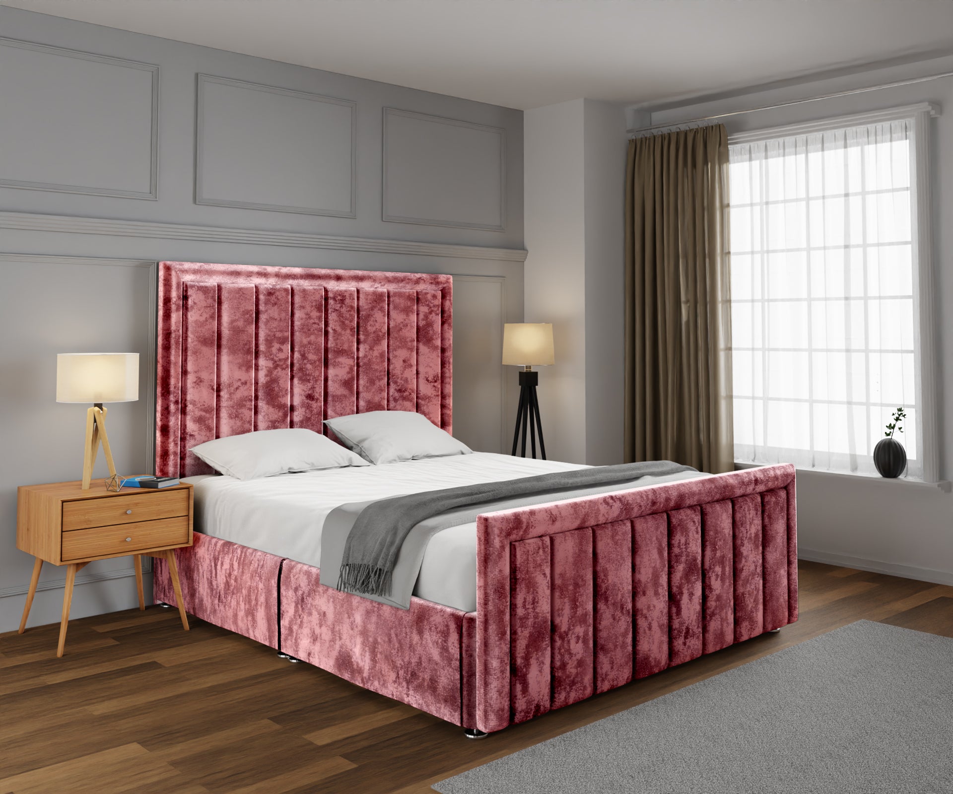 Ella Open Storage Divan Bed Set With Footboard