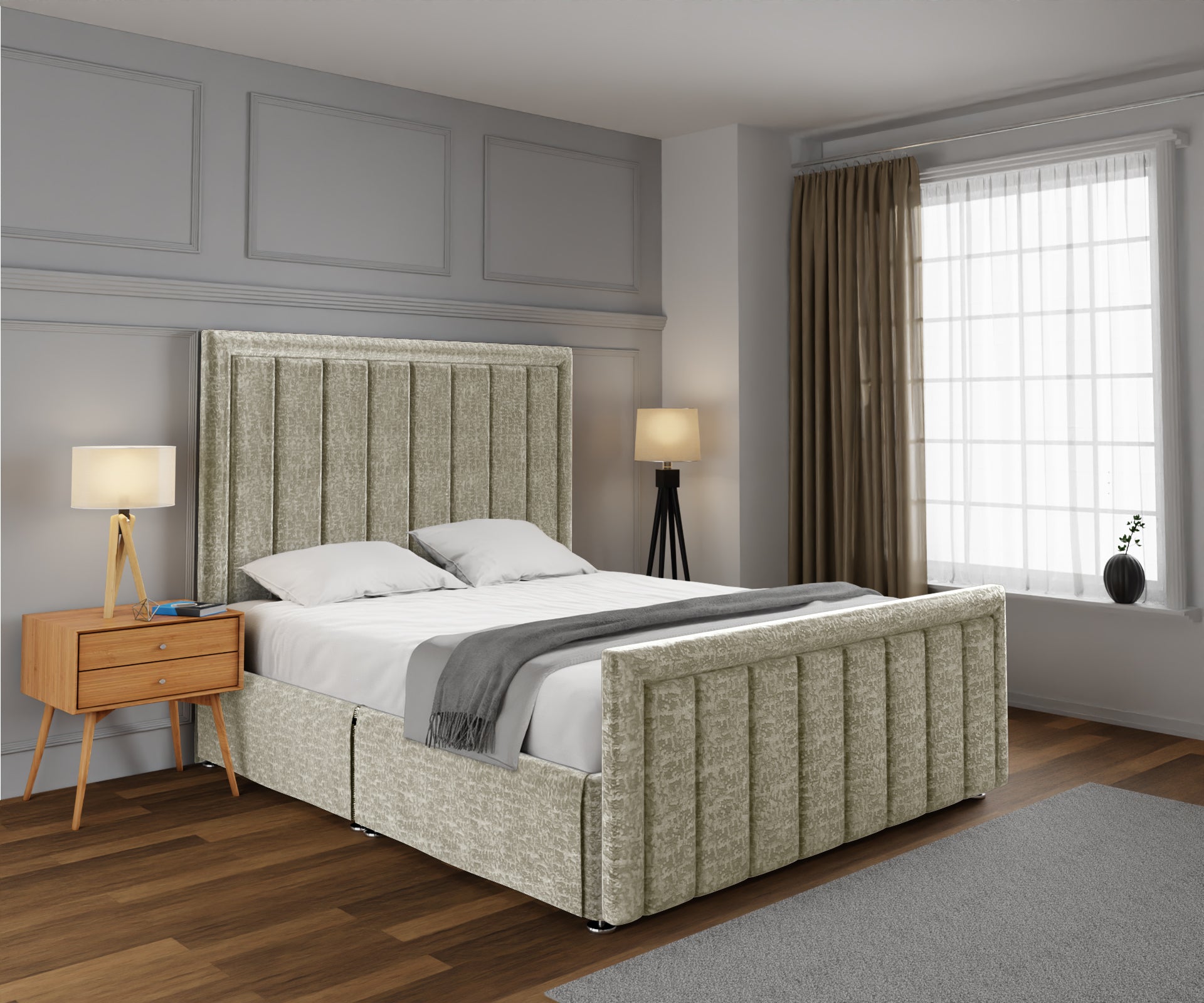 Ella Open Storage Divan Bed Set With Footboard