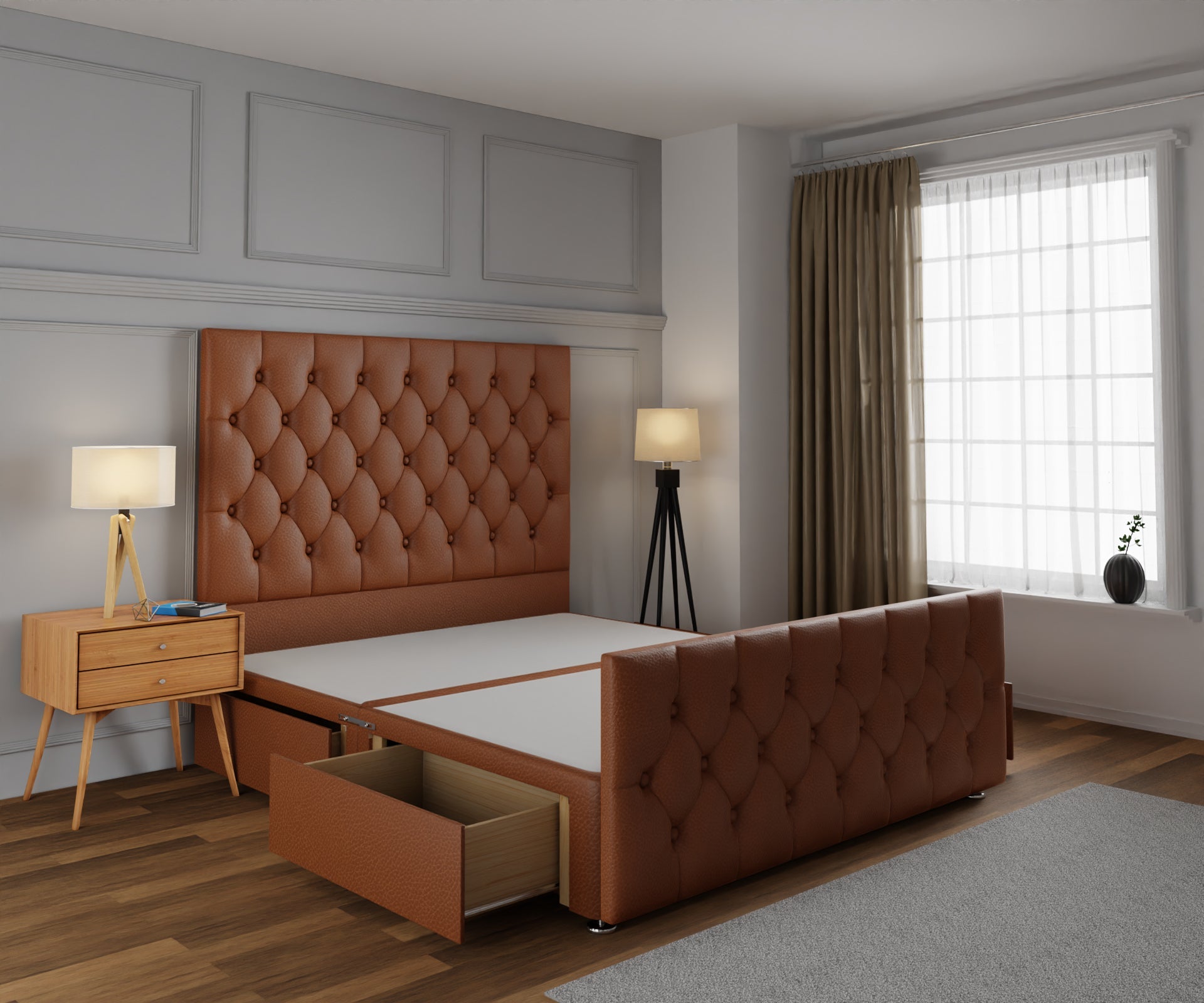 Evie Divan Bed Base And Headboard With Footboard