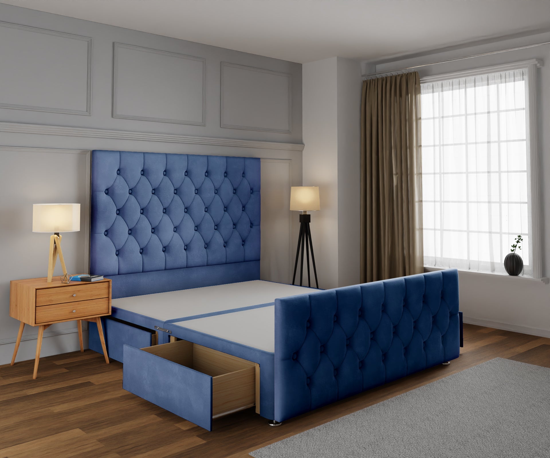 Evie Divan Bed Base And Headboard With Footboard