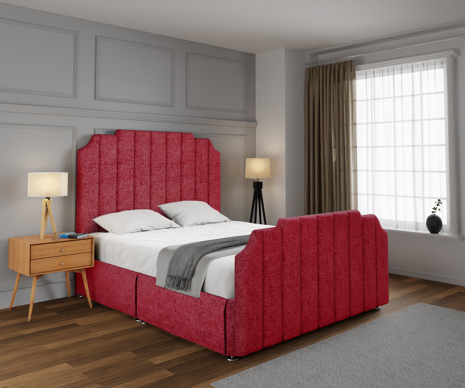 Hampton Open Storage Divan Bed Set With Footboard