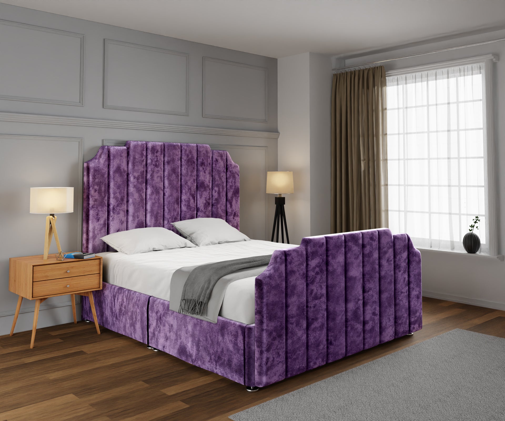 Hampton Open Storage Divan Bed Set With Footboard