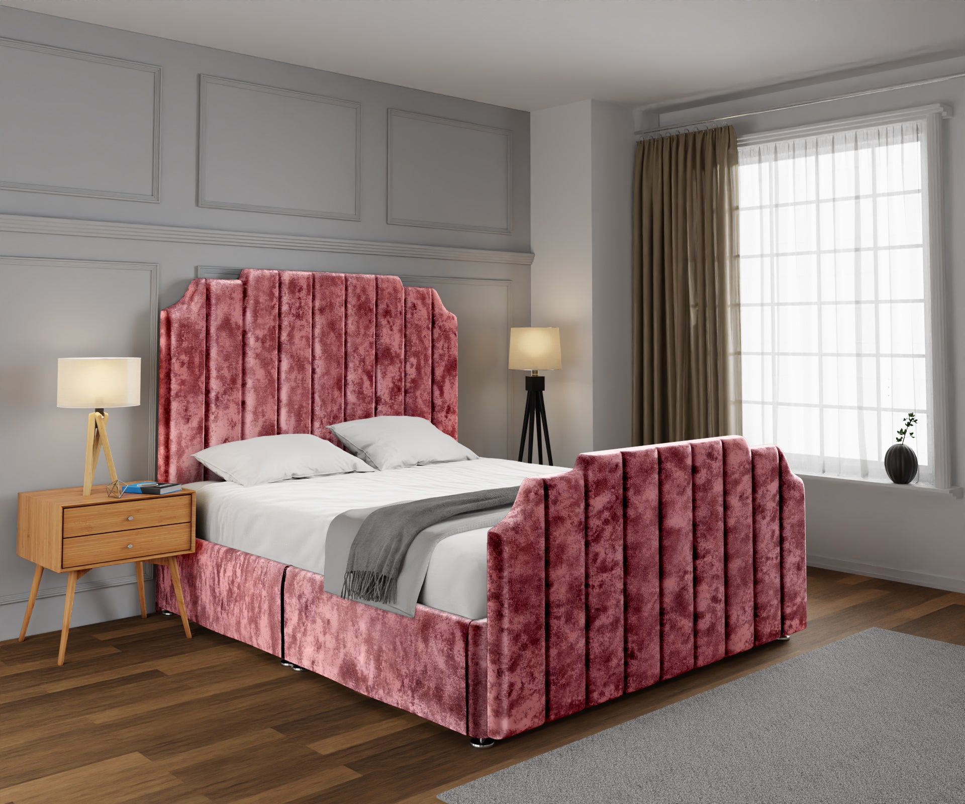 Hampton Open Storage Divan Bed Set With Footboard