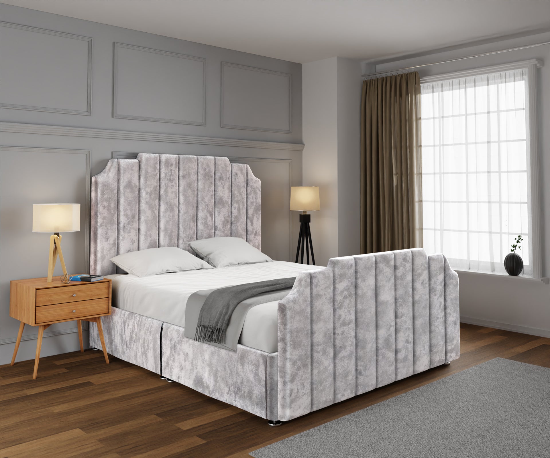 Hampton Open Storage Divan Bed Set With Footboard