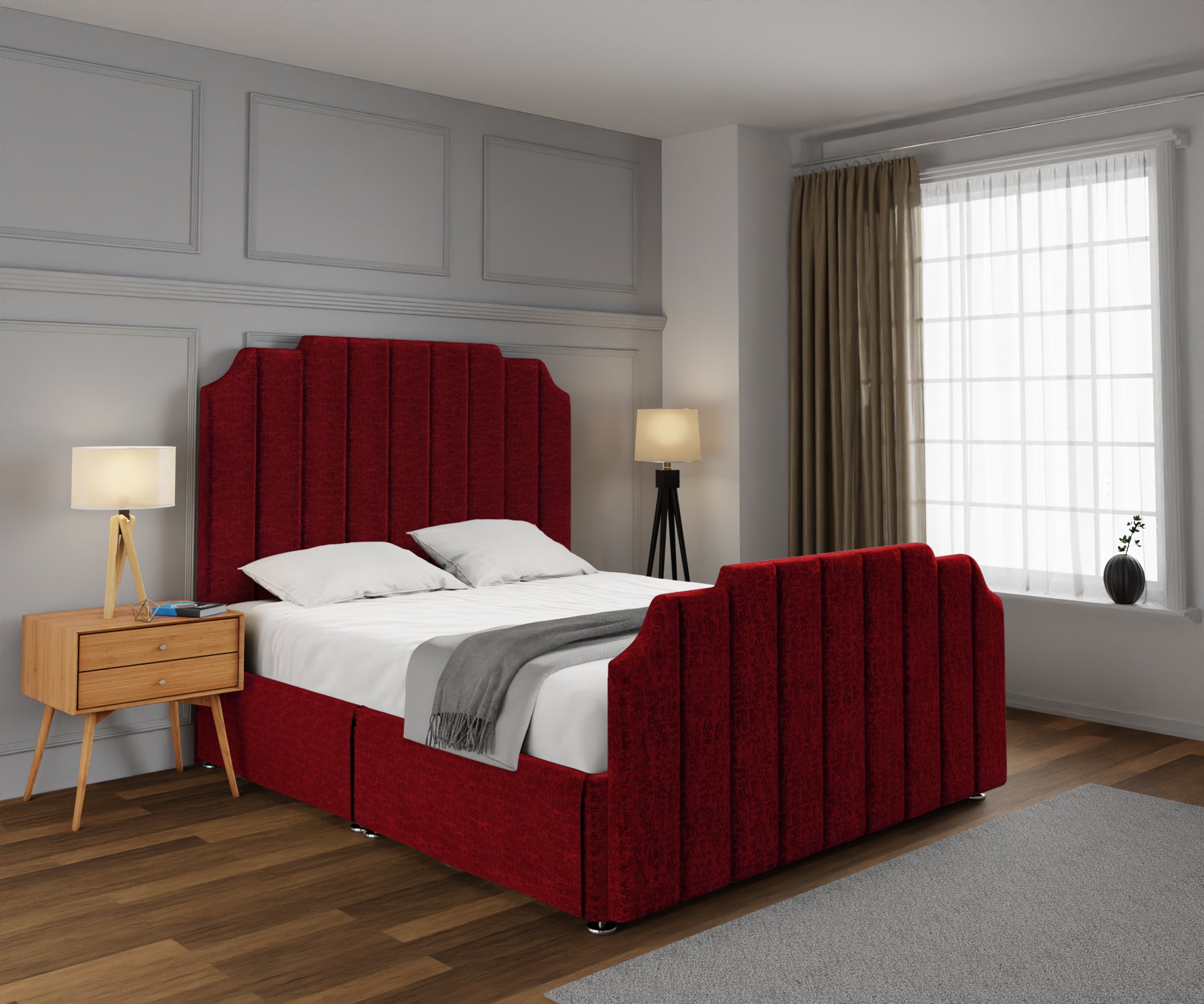 Hampton Open Storage Divan Bed Set With Footboard