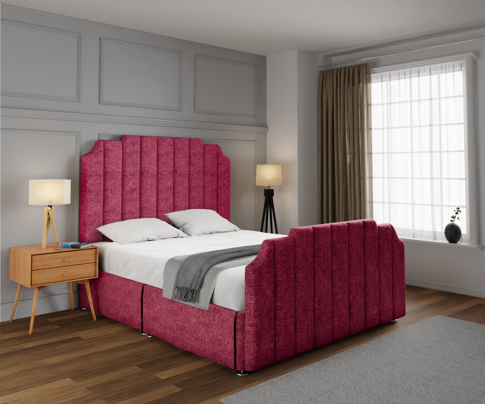 Hampton Open Storage Divan Bed Set With Footboard