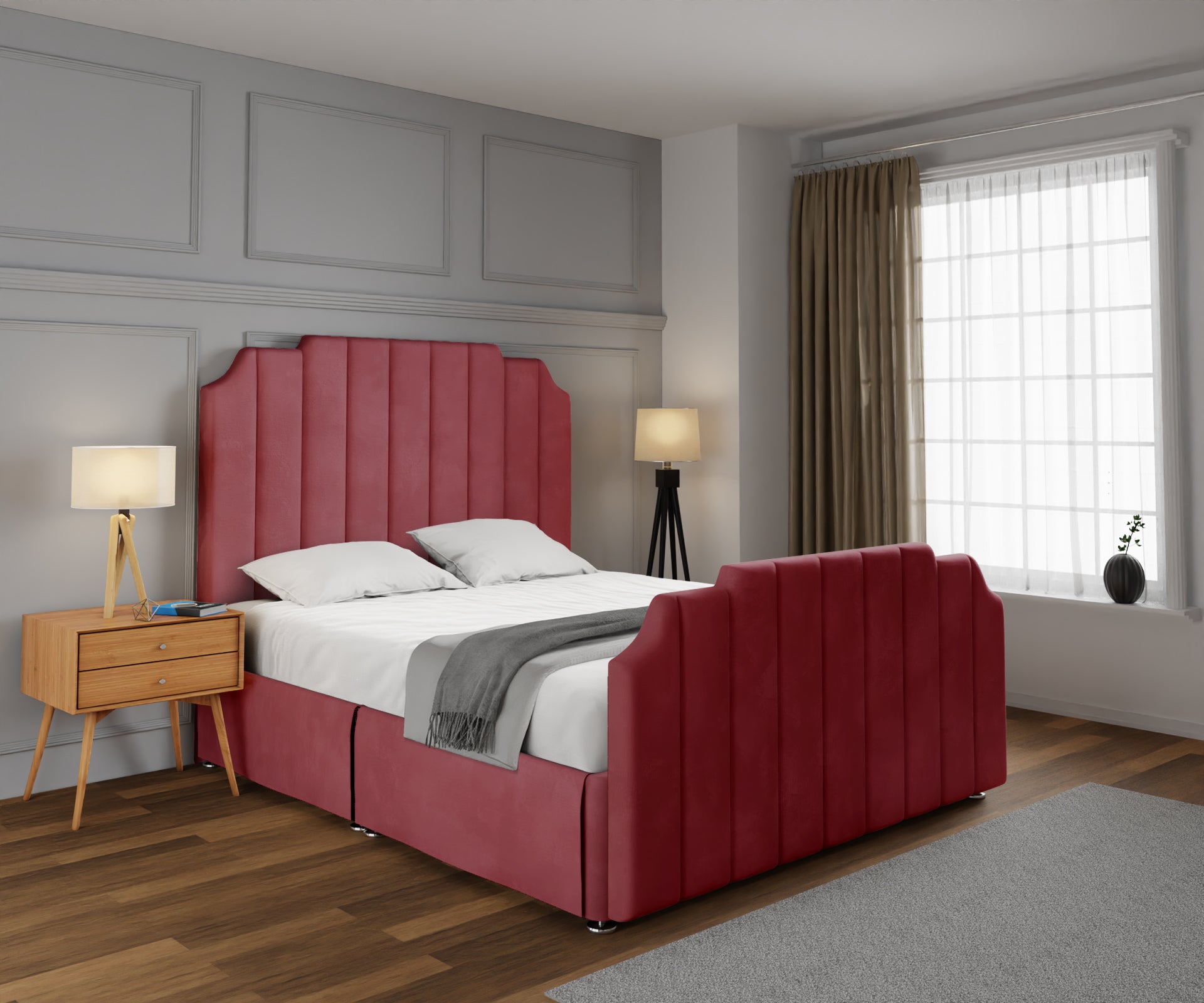 Hampton Open Storage Divan Bed Set With Footboard