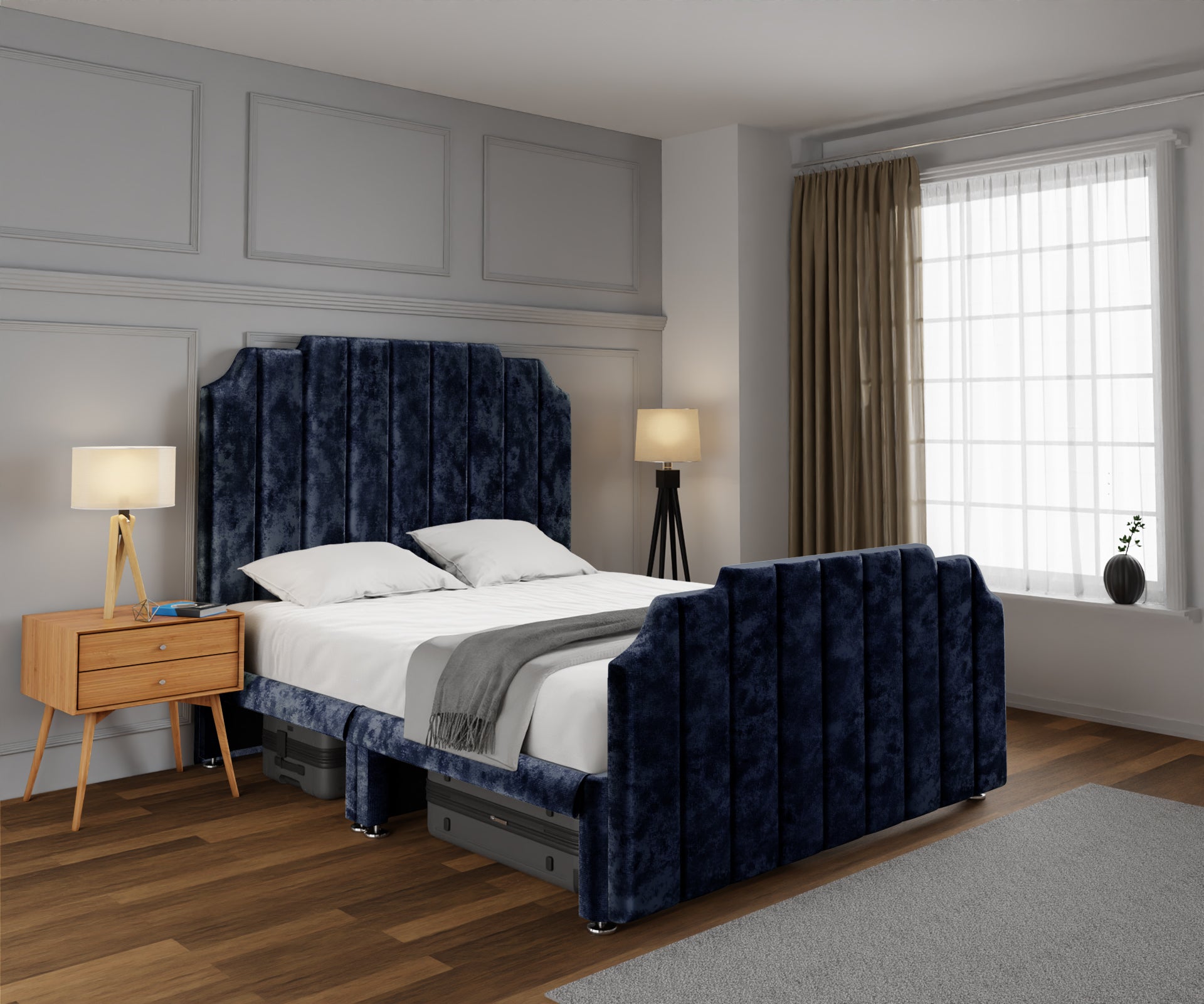 Hampton Open Storage Divan Bed Set With Footboard