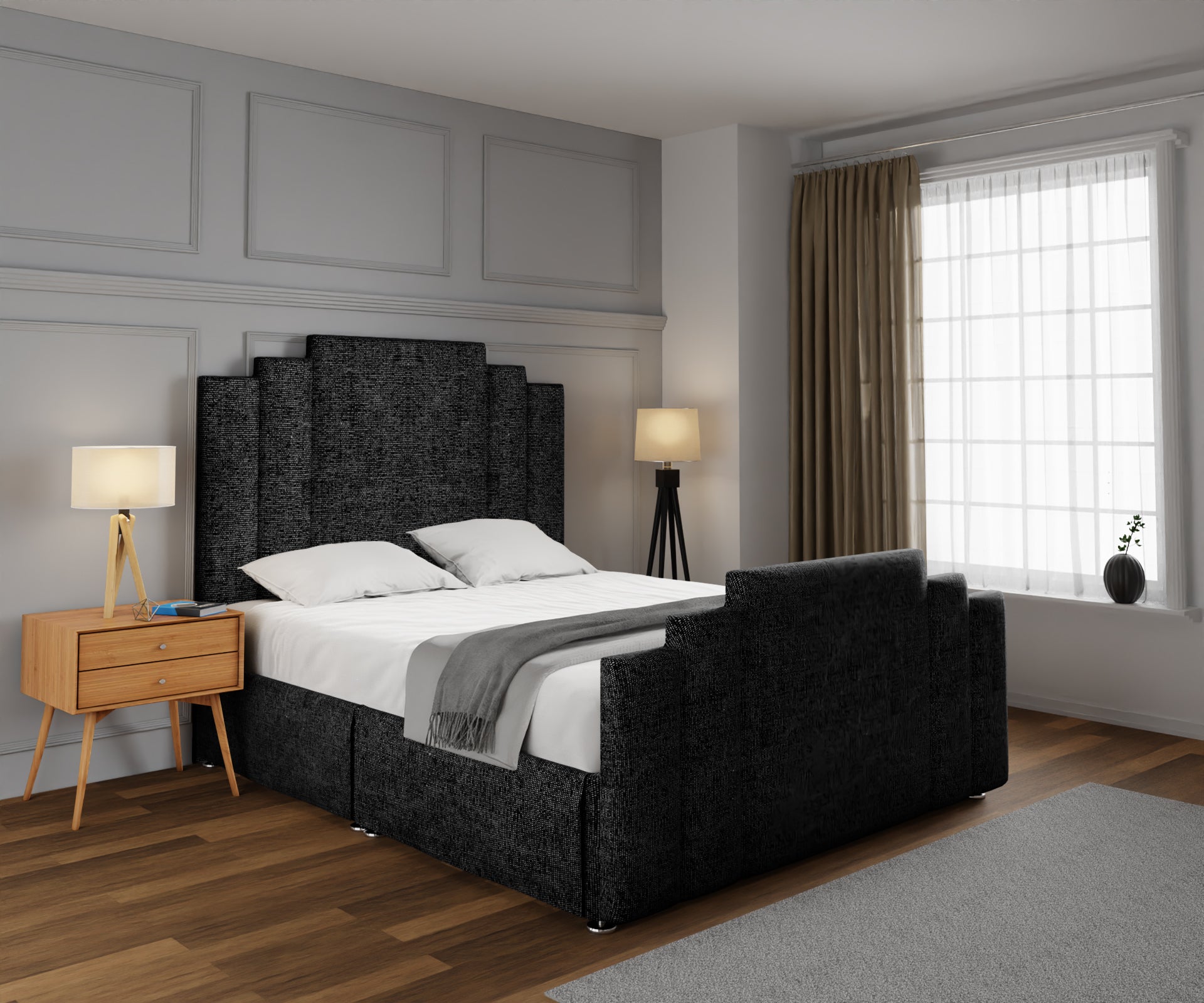 Kensington Open Storage Divan Bed Set With Footboard