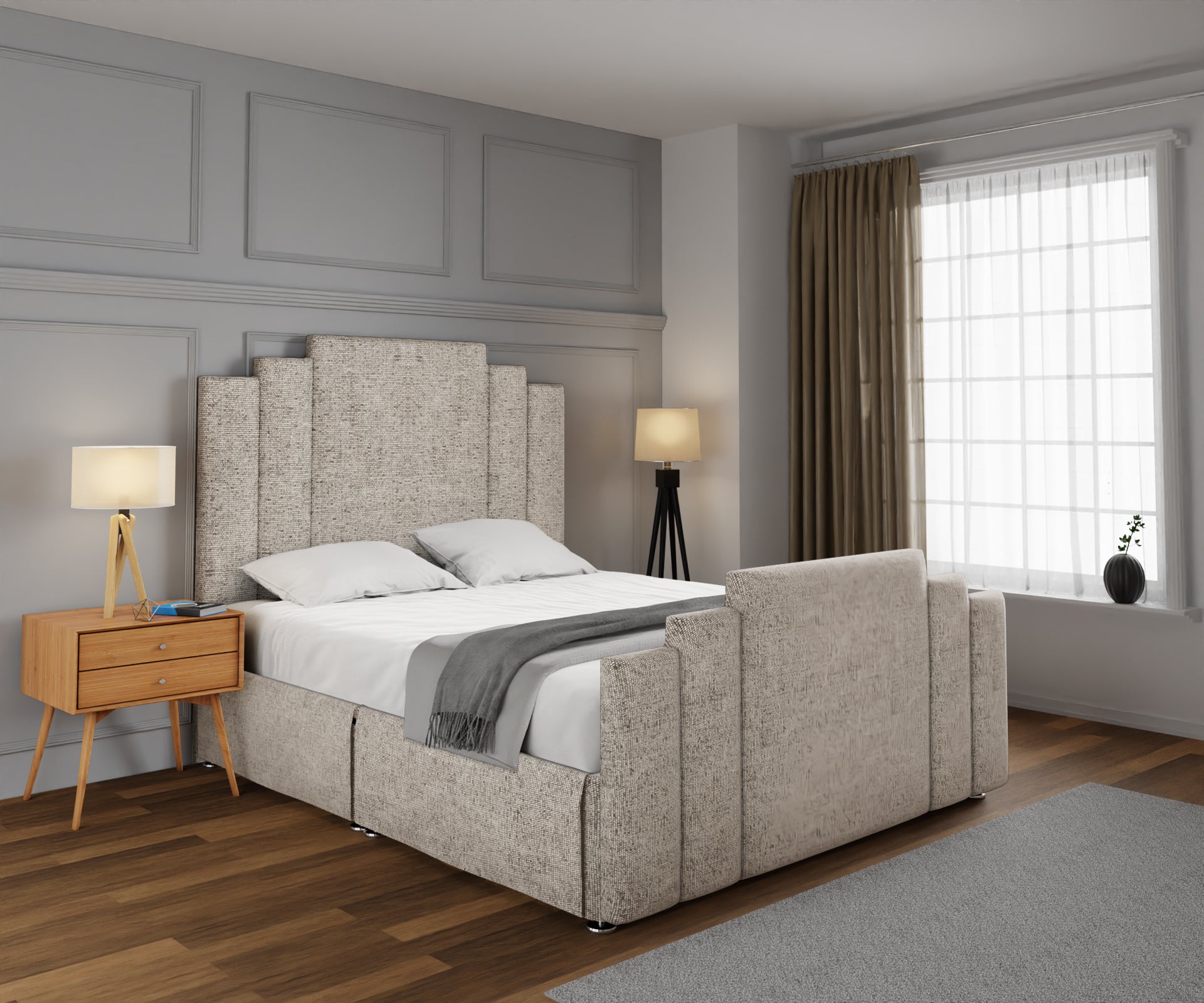 Kensington Open Storage Divan Bed Set With Footboard