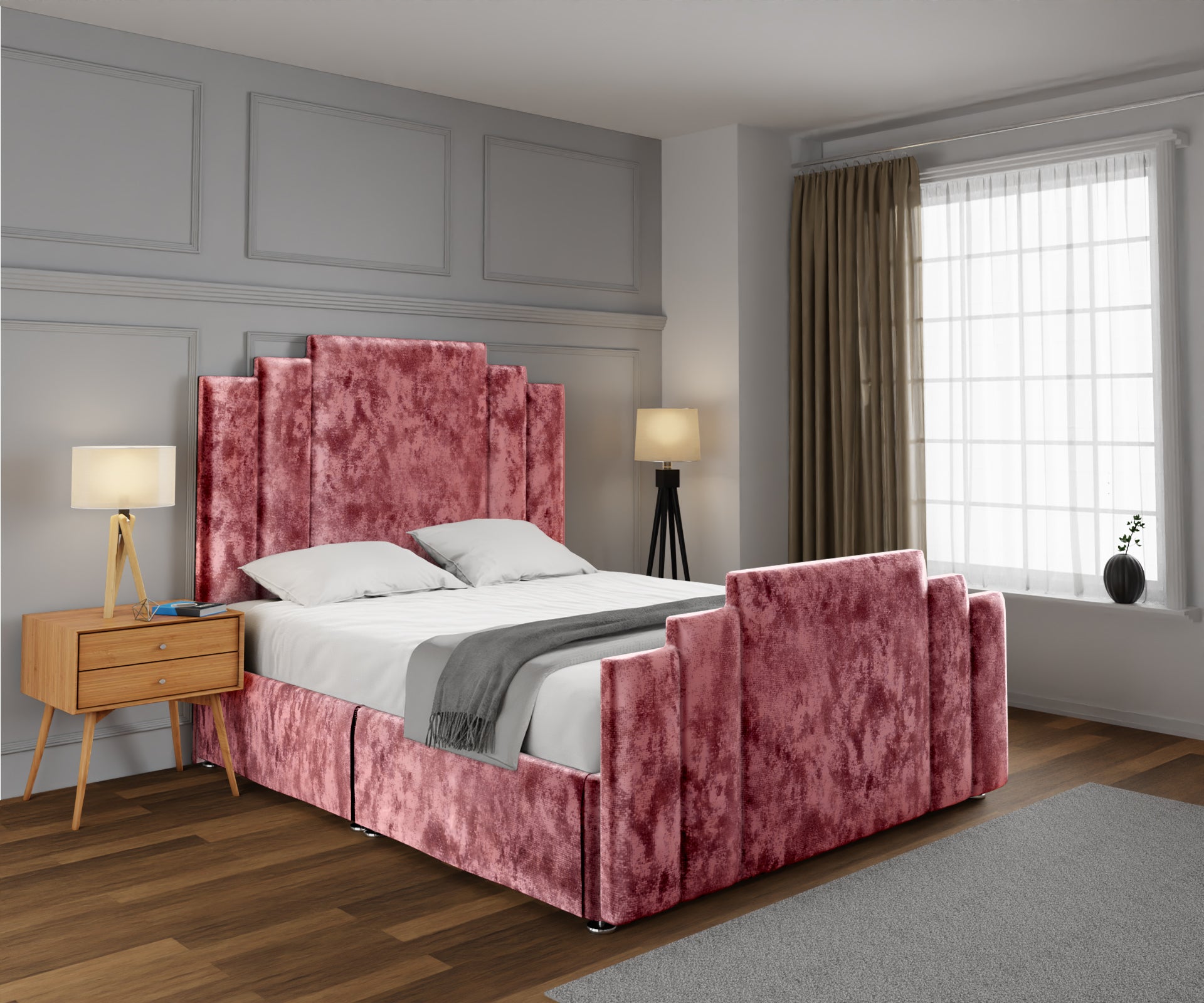 Kensington Open Storage Divan Bed Set With Footboard