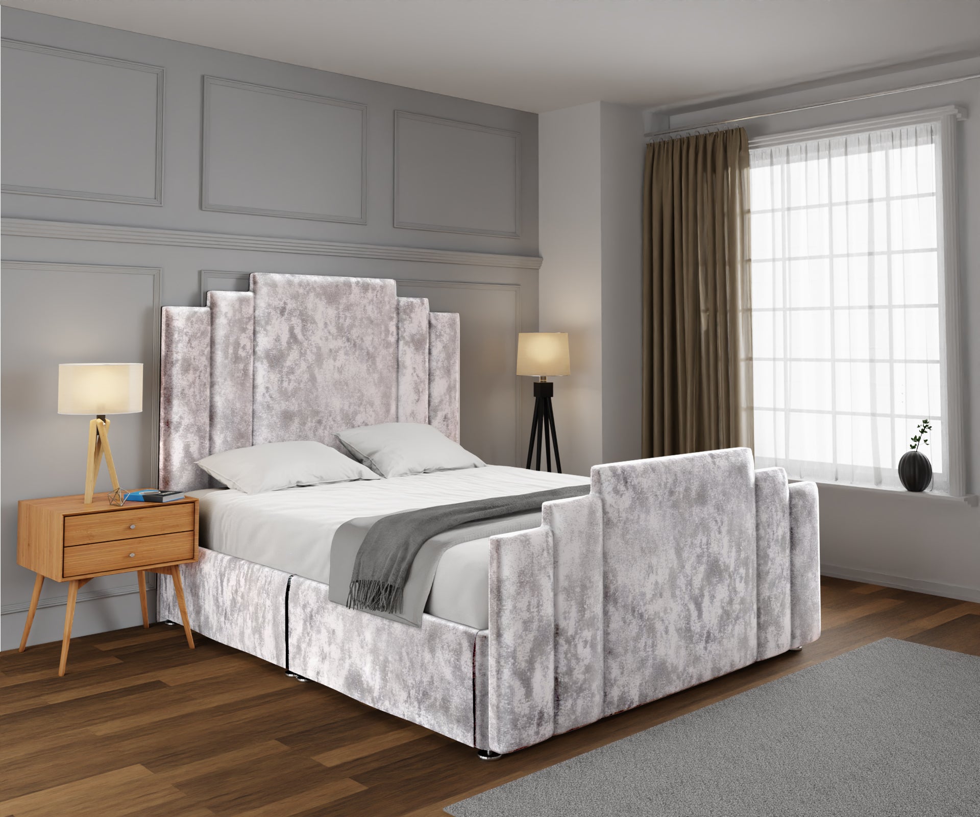 Kensington Open Storage Divan Bed Set With Footboard