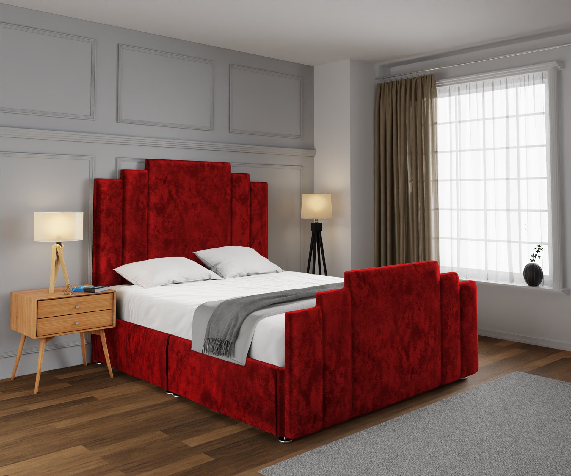 Kensington Open Storage Divan Bed Set With Footboard