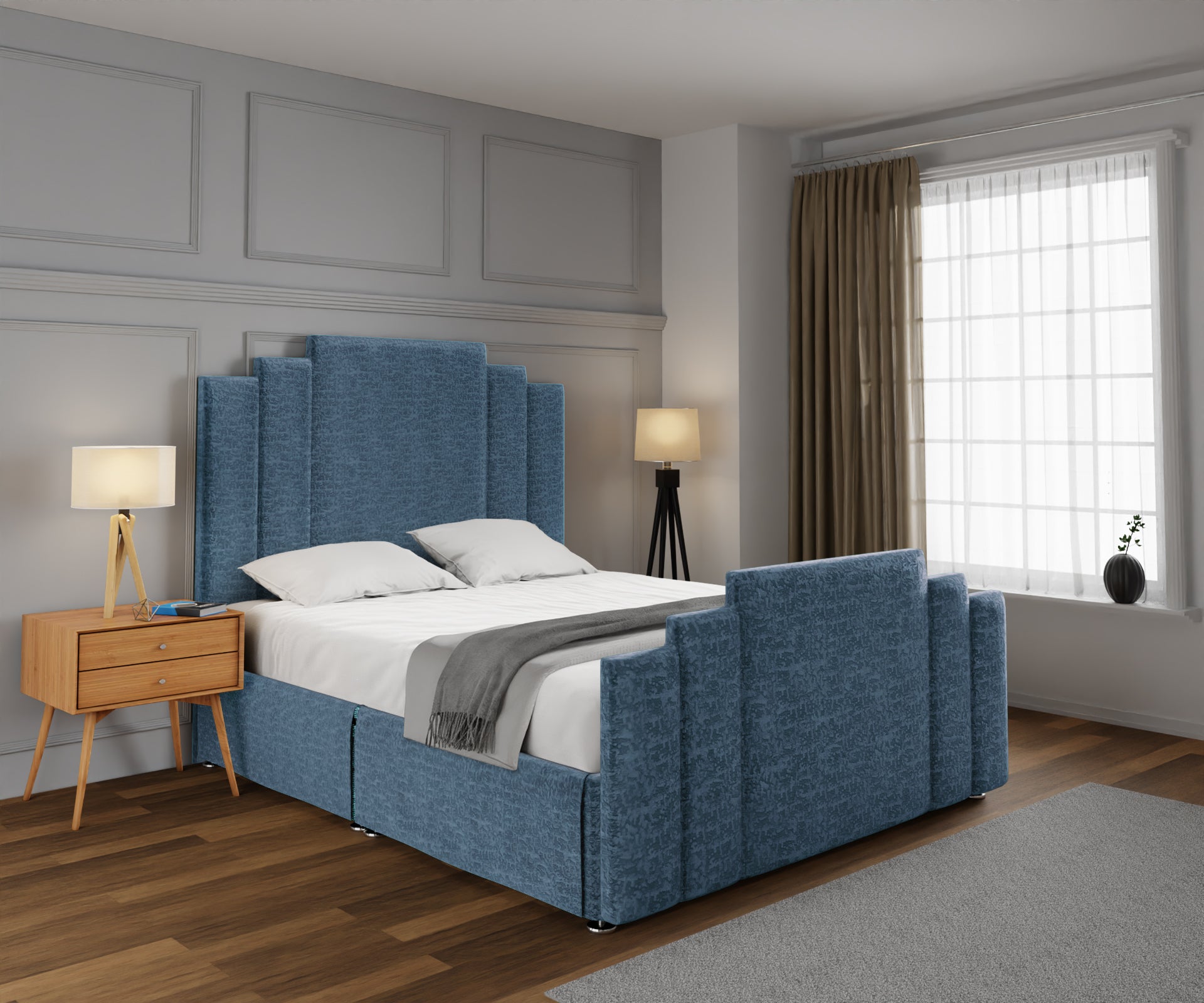 Kensington Open Storage Divan Bed Set With Footboard