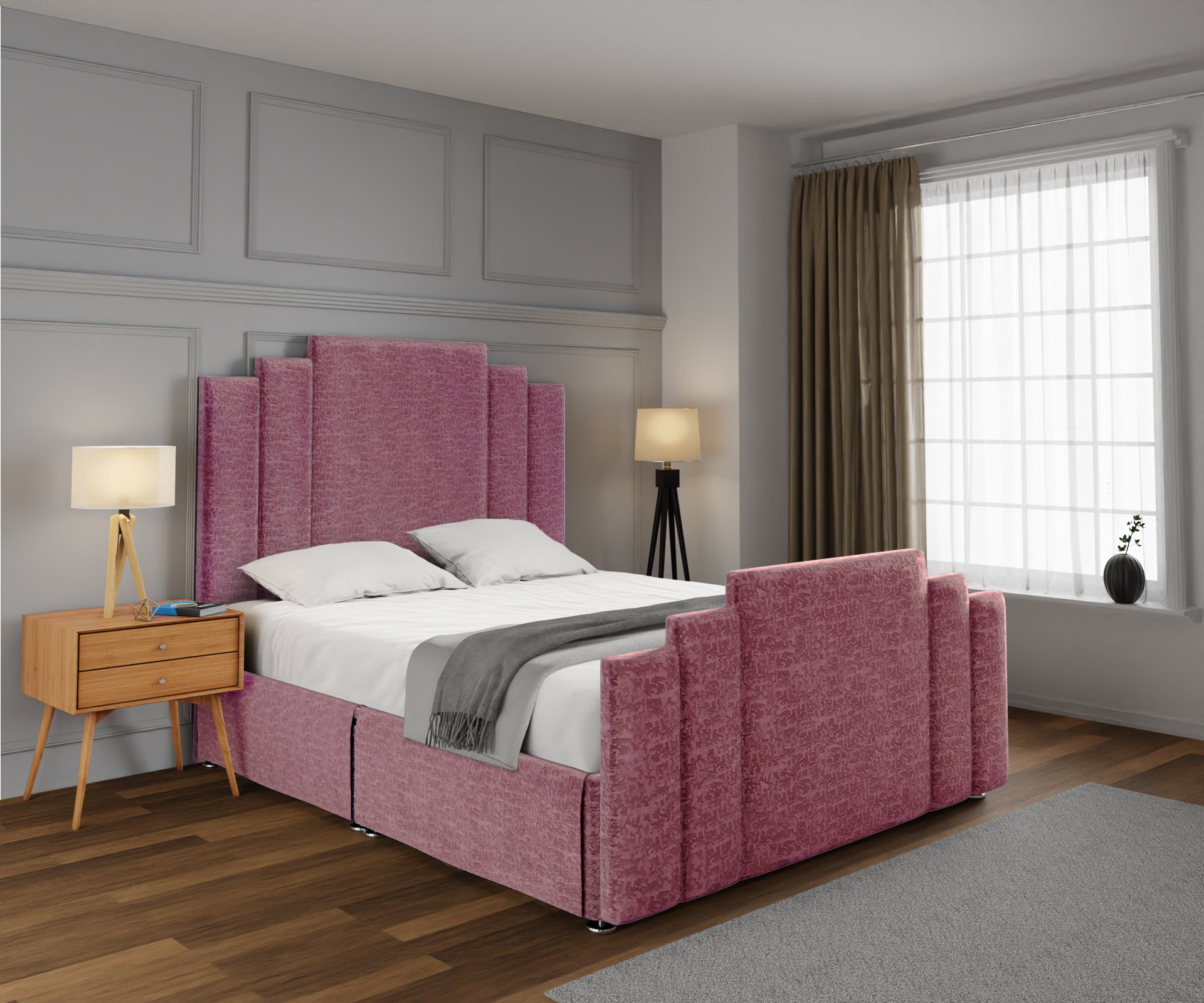 Kensington Open Storage Divan Bed Set With Footboard