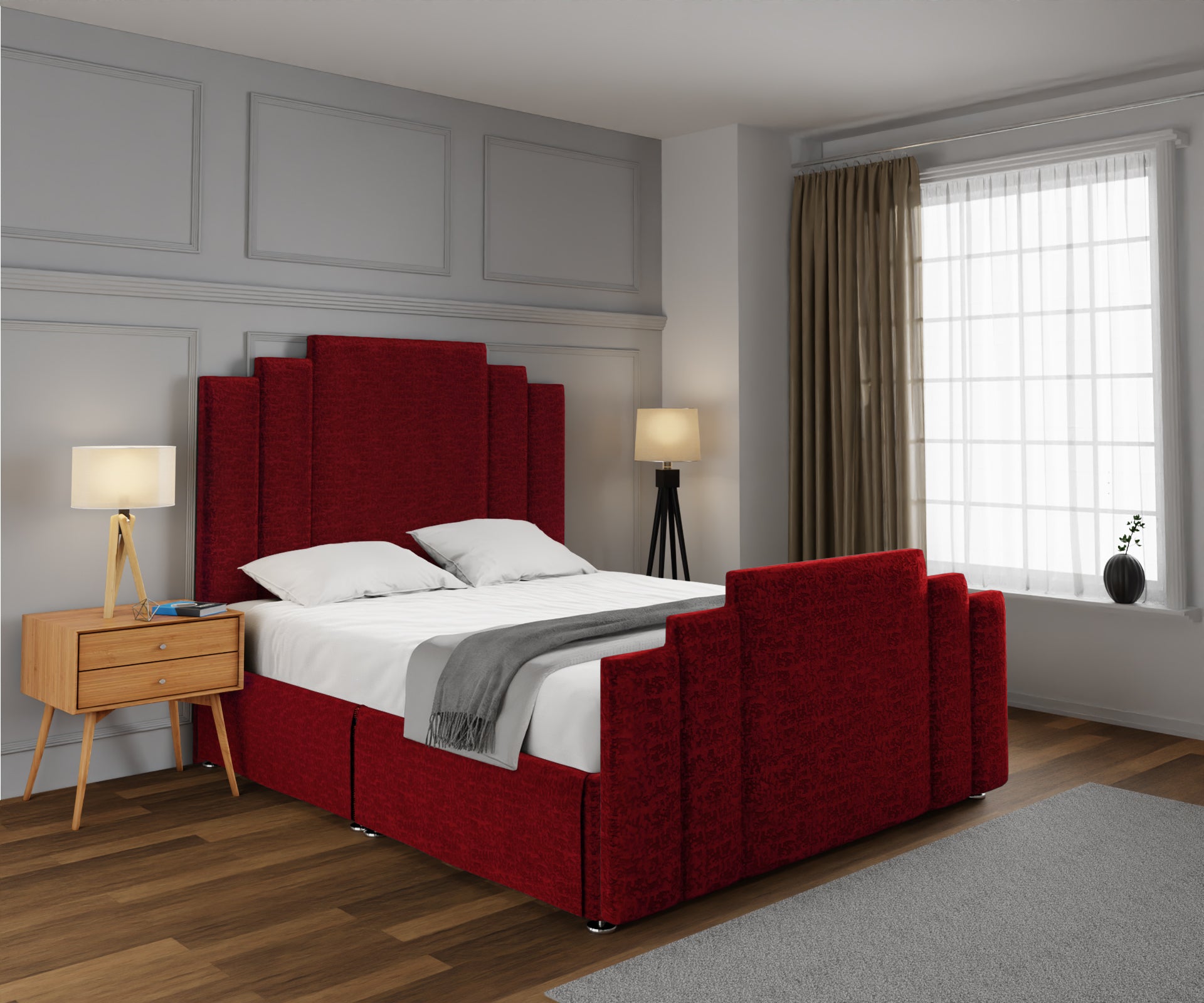 Kensington Open Storage Divan Bed Set With Footboard