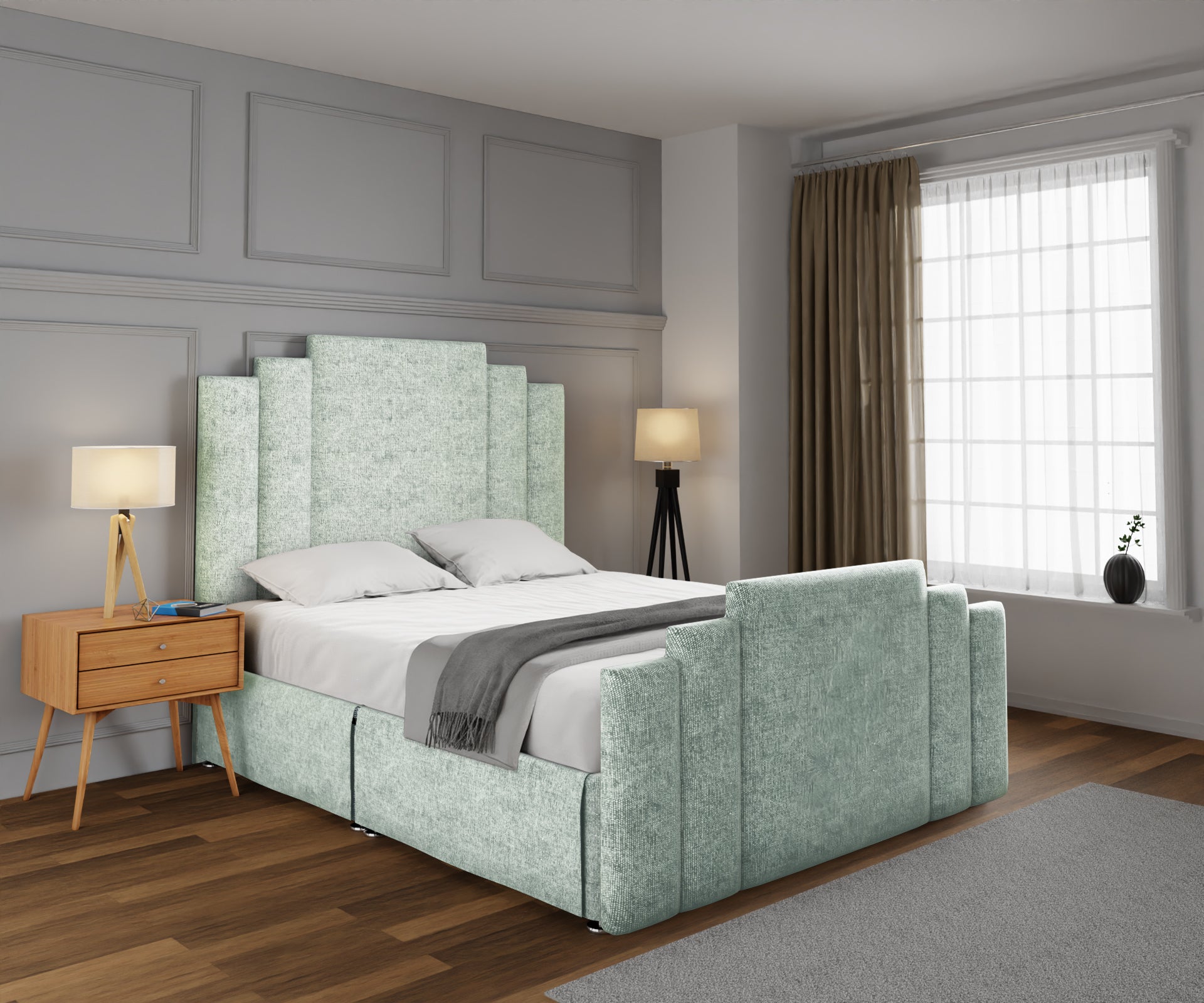 Kensington Open Storage Divan Bed Set With Footboard