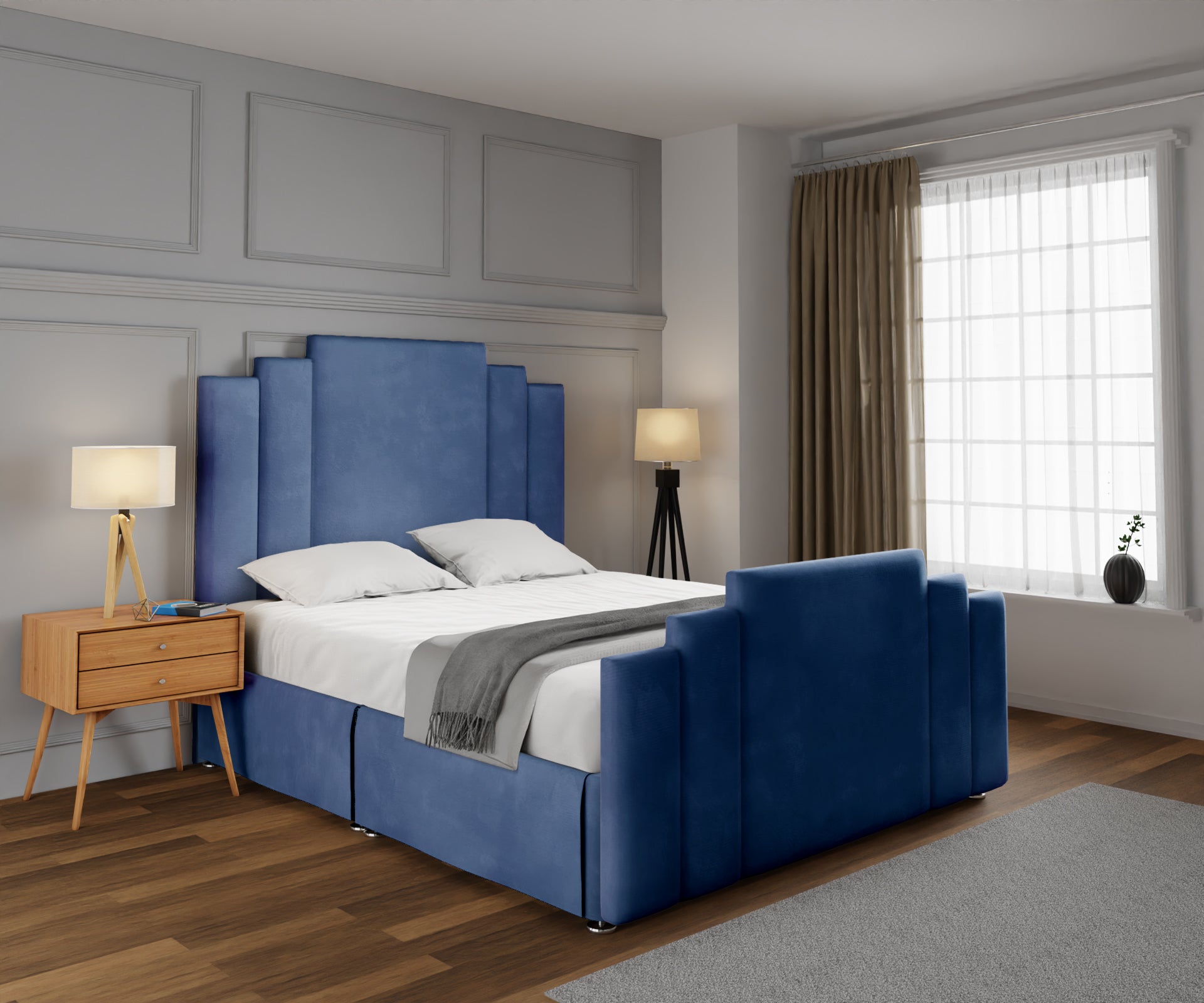 Kensington Open Storage Divan Bed Set With Footboard