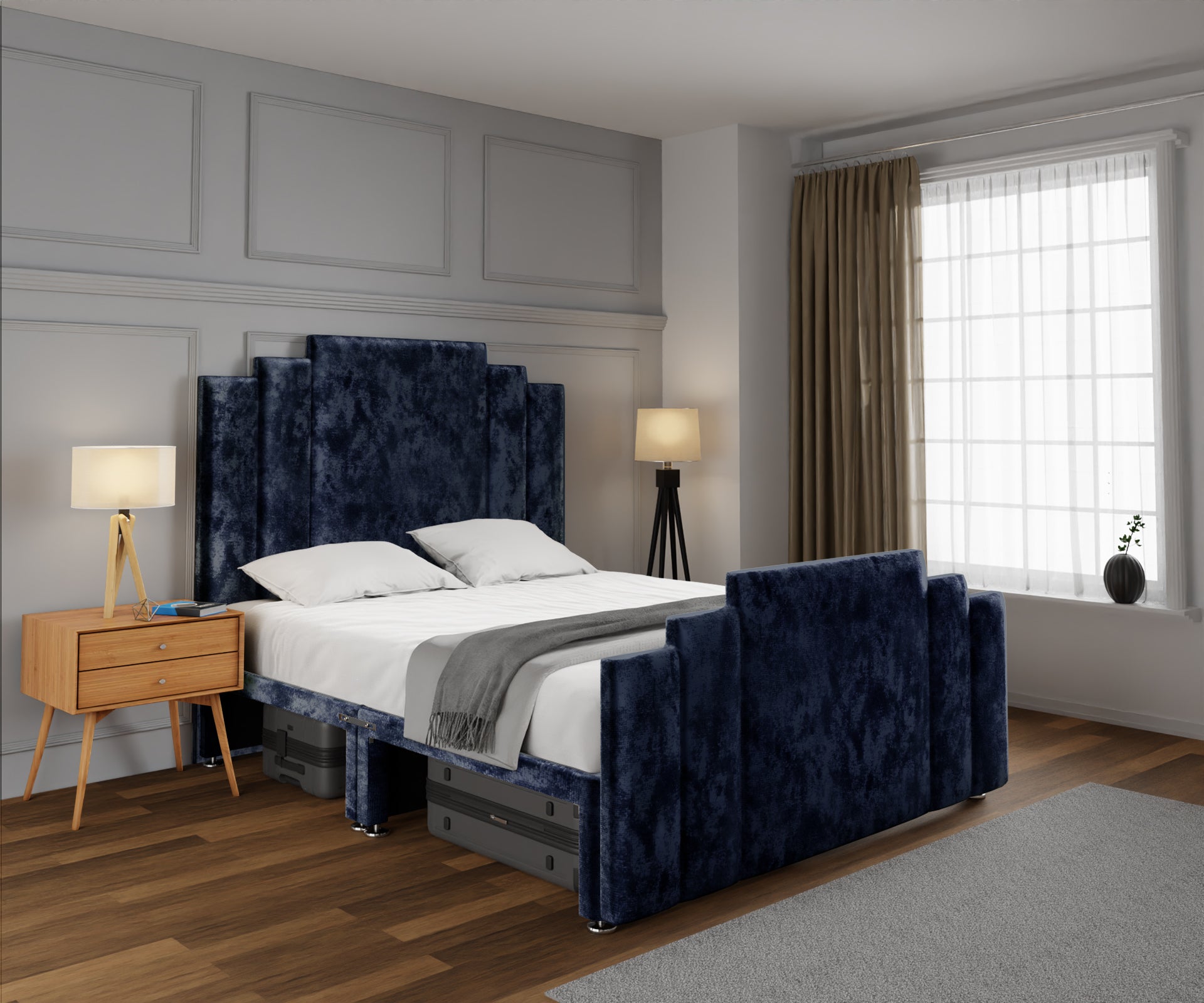 Kensington Open Storage Divan Bed Set With Footboard