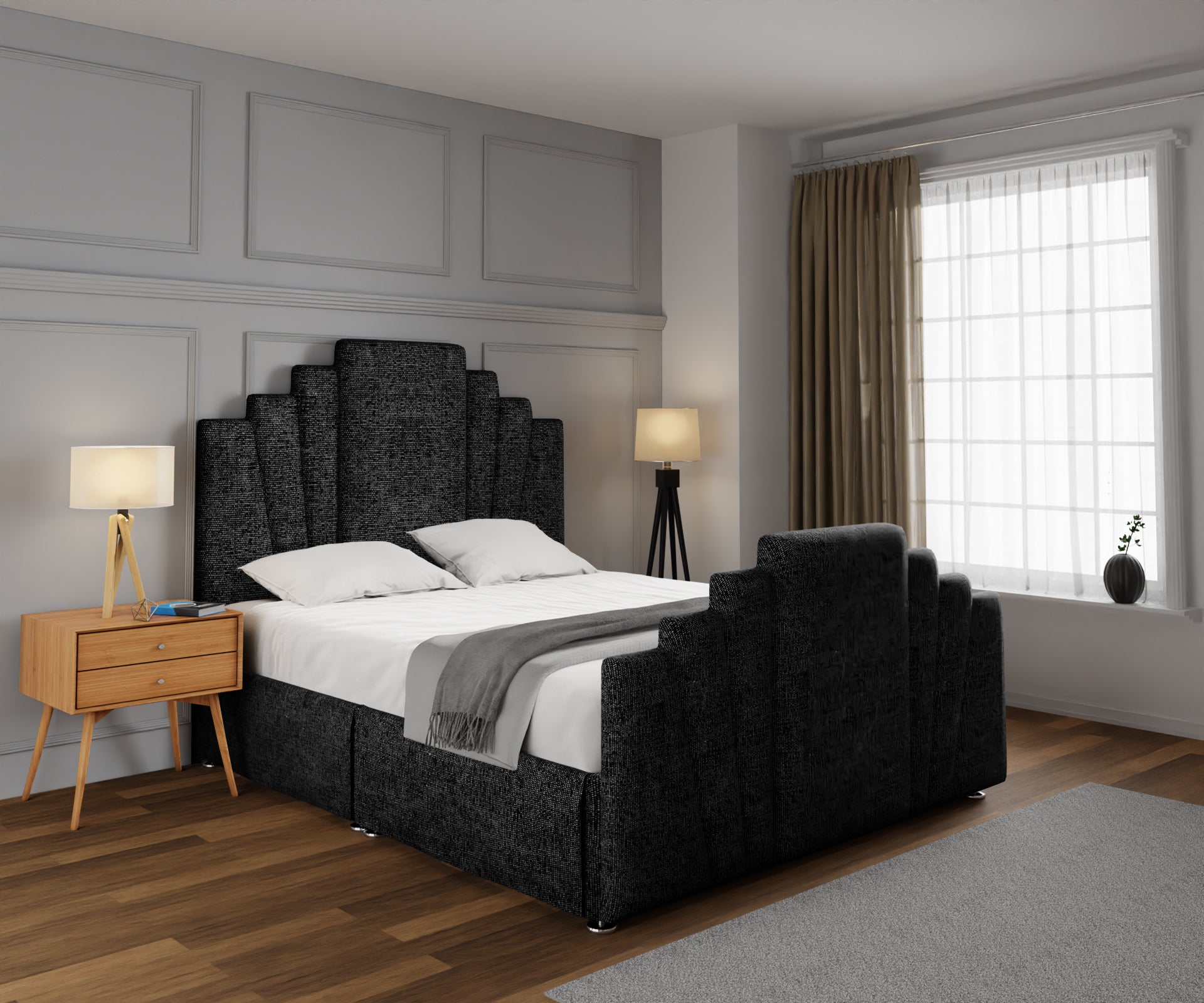 Knightsbridge Open Storage Divan Bed Set With Footboard