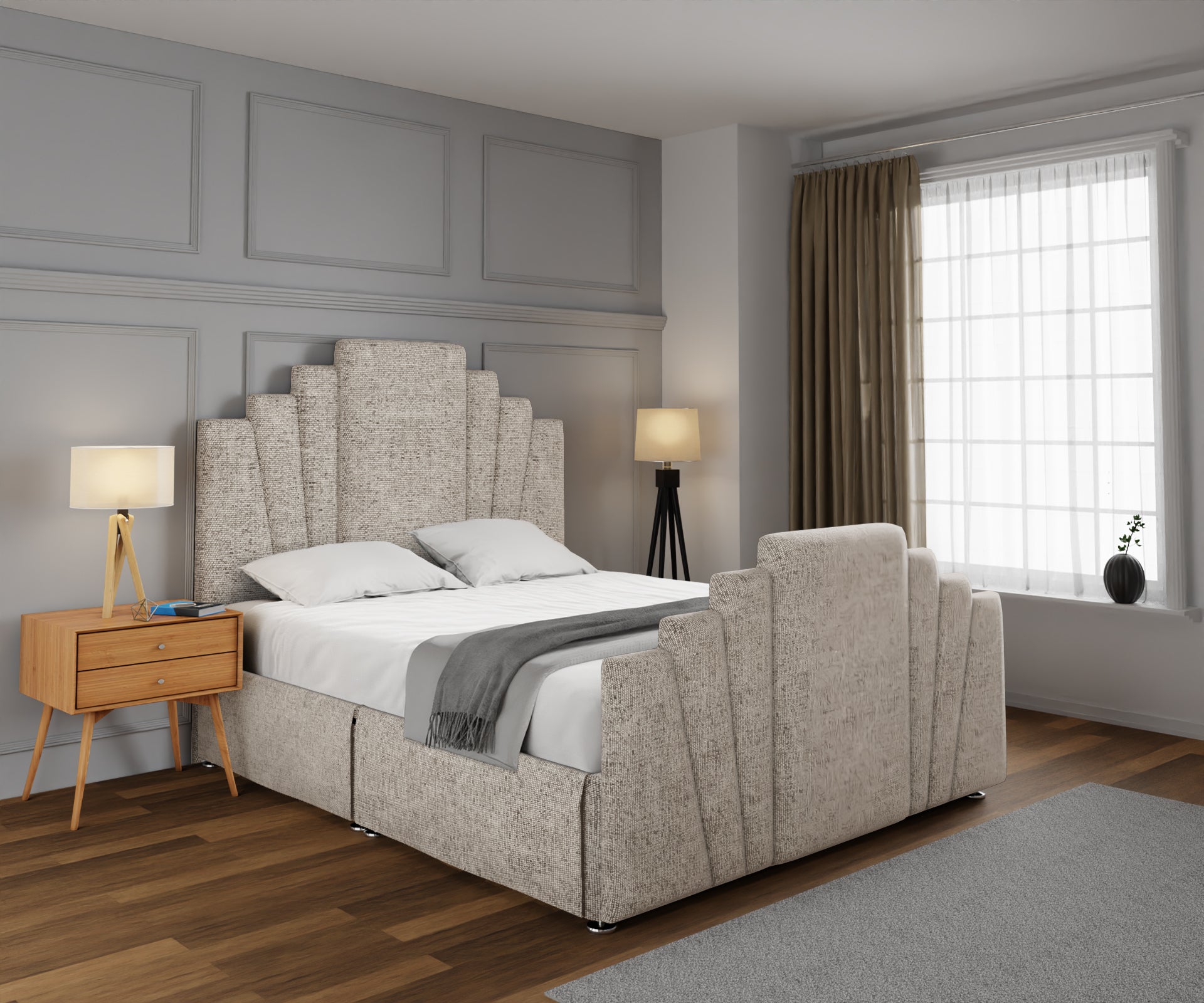 Knightsbridge Open Storage Divan Bed Set With Footboard