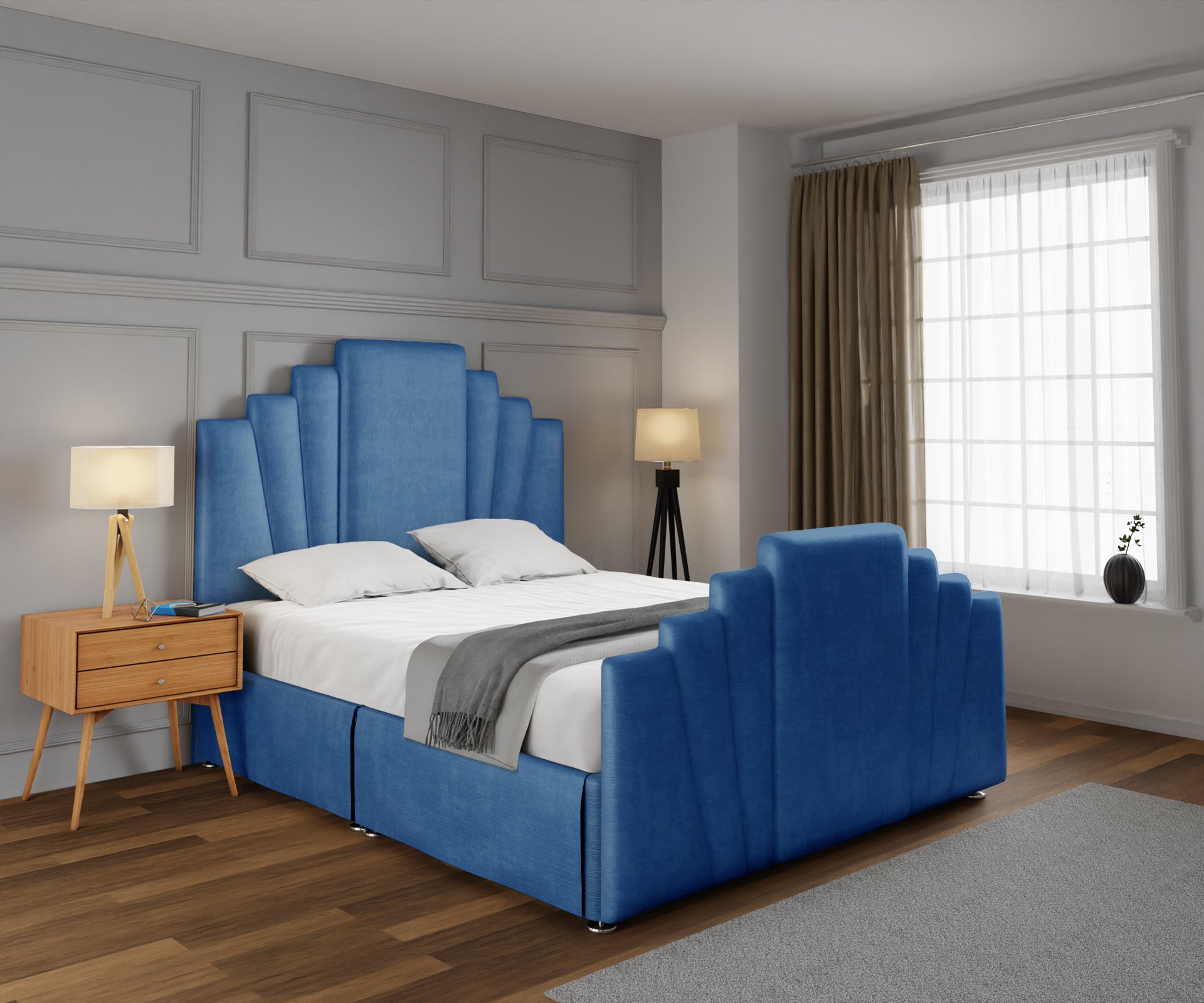 Knightsbridge Open Storage Divan Bed Set With Footboard