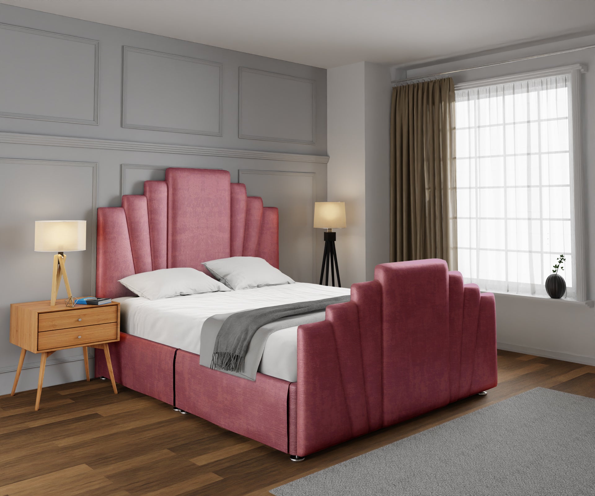 Knightsbridge Open Storage Divan Bed Set With Footboard