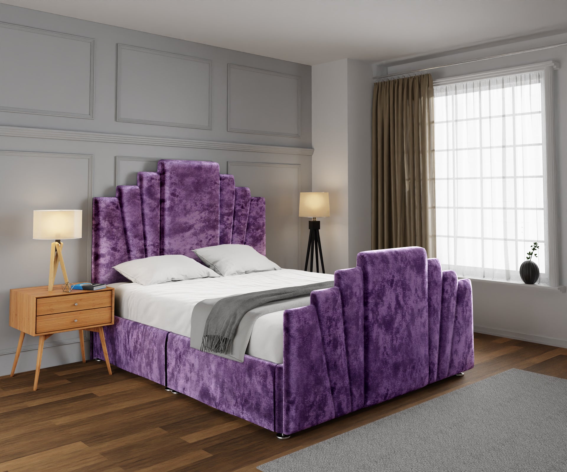 Knightsbridge Open Storage Divan Bed Set With Footboard