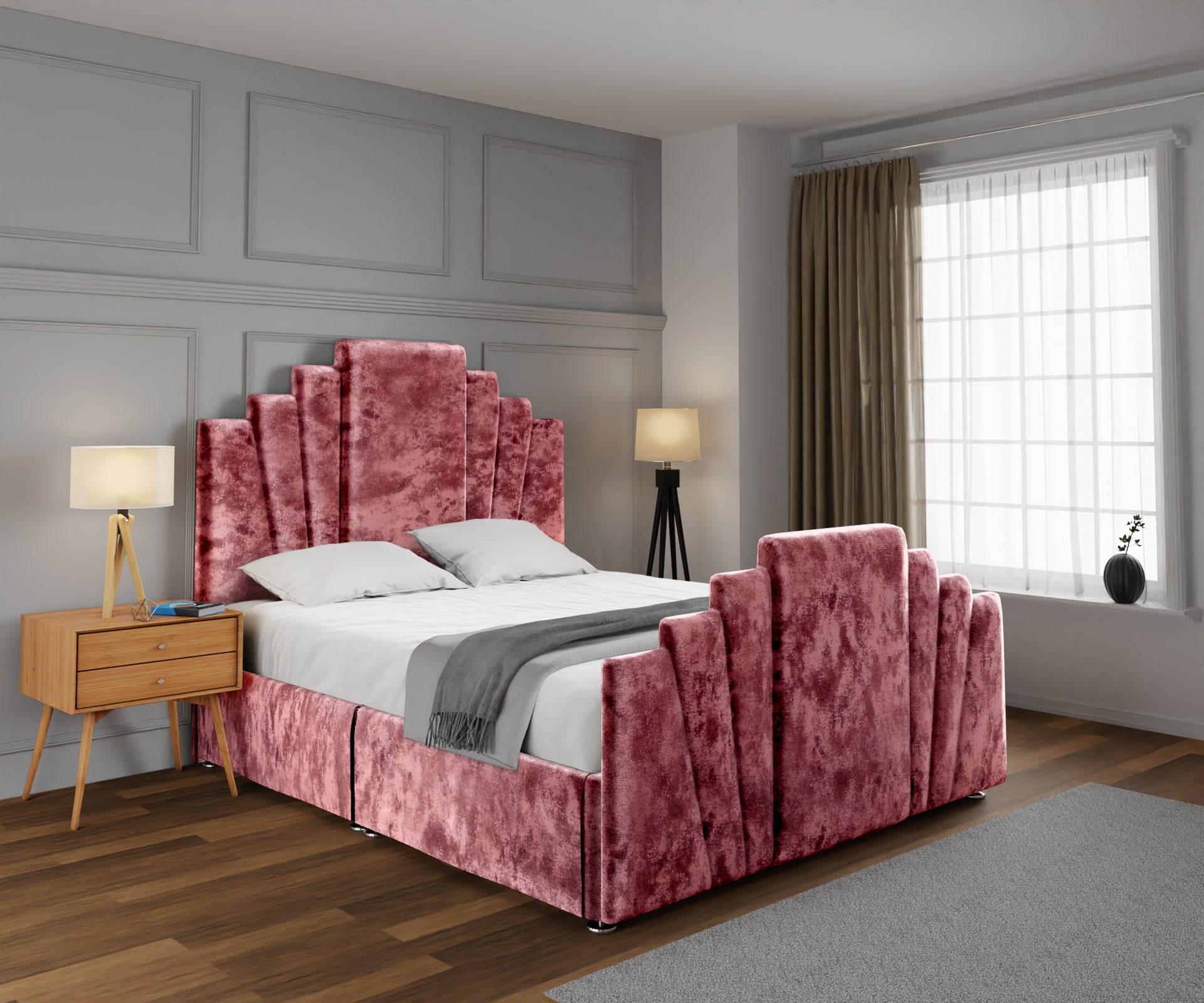 Knightsbridge Open Storage Divan Bed Set With Footboard