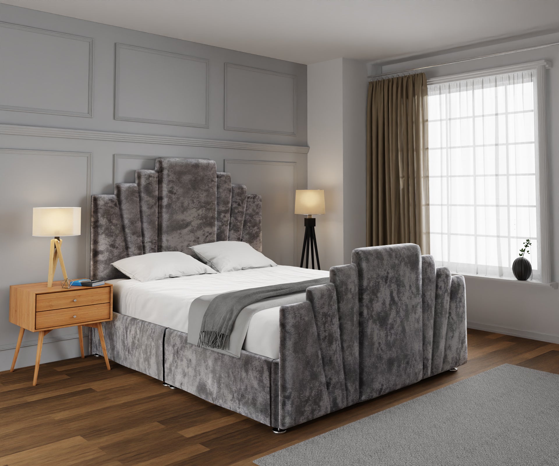 Knightsbridge Open Storage Divan Bed Set With Footboard