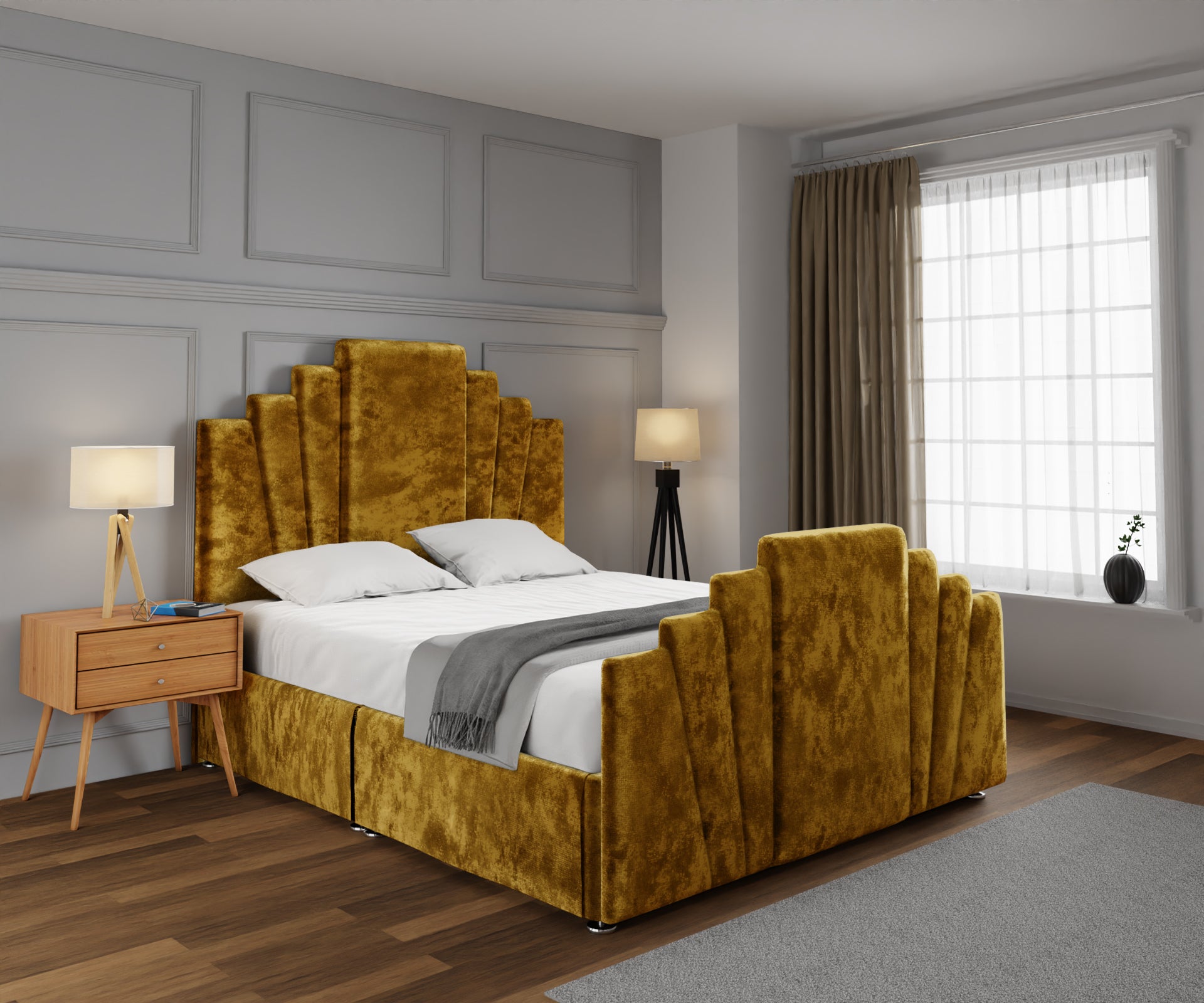 Knightsbridge Open Storage Divan Bed Set With Footboard